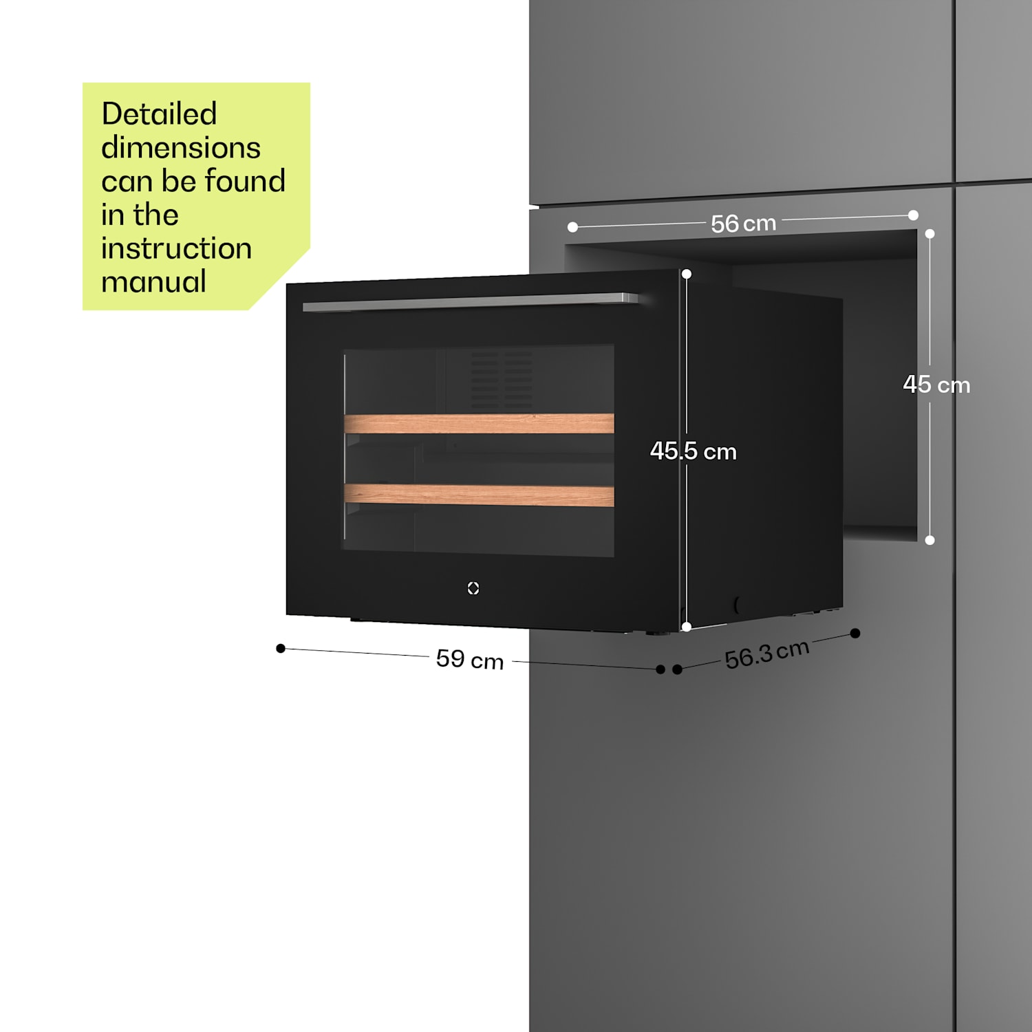 Illuminosa inbouw wijnkoelkast | modern | UV-bescherming | 61 liter | 19 flessen | 60 cm 19 flessen