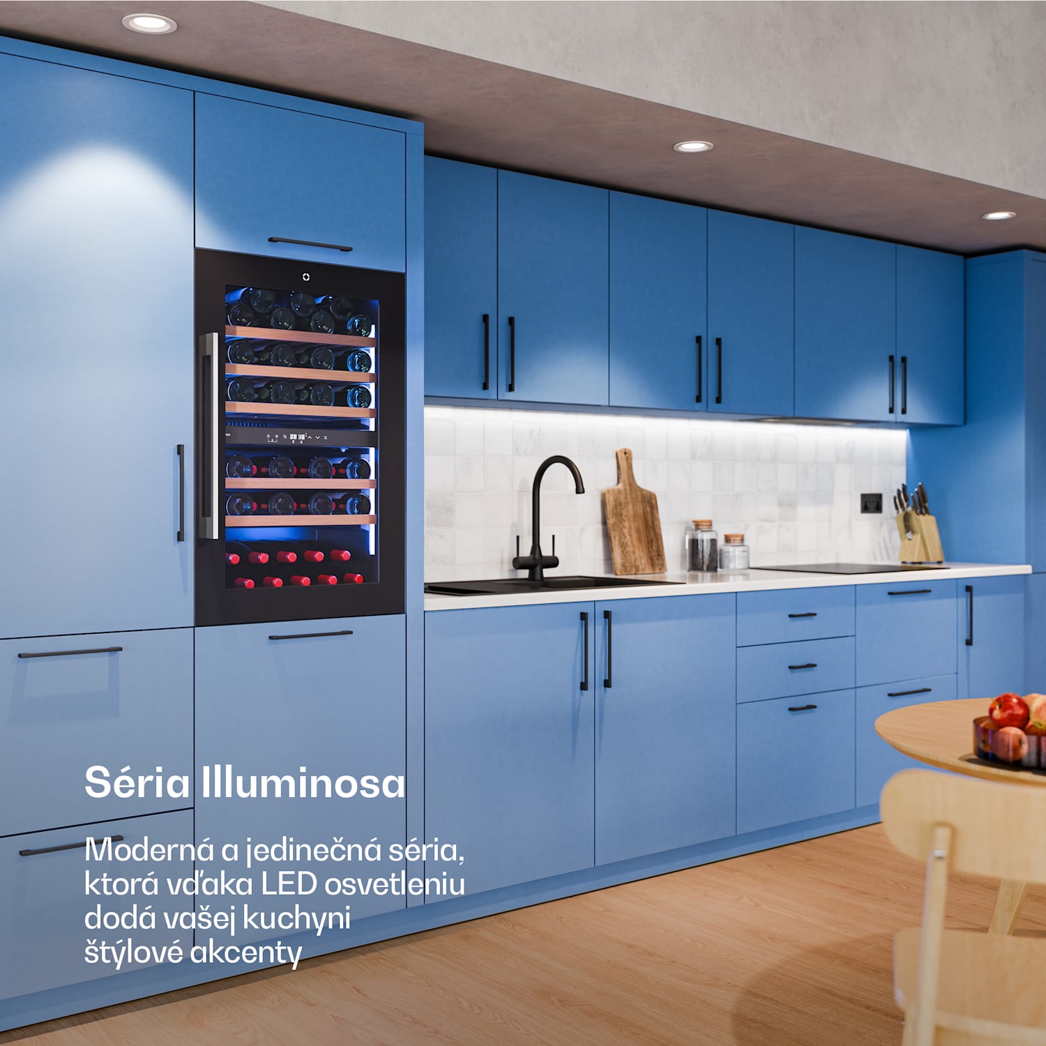 Illuminosa vstavaná chladnička na víno | Dvojzónová | UV ochrana | 143 litrov | 57 fliaš | 60 cm 57 fliaš