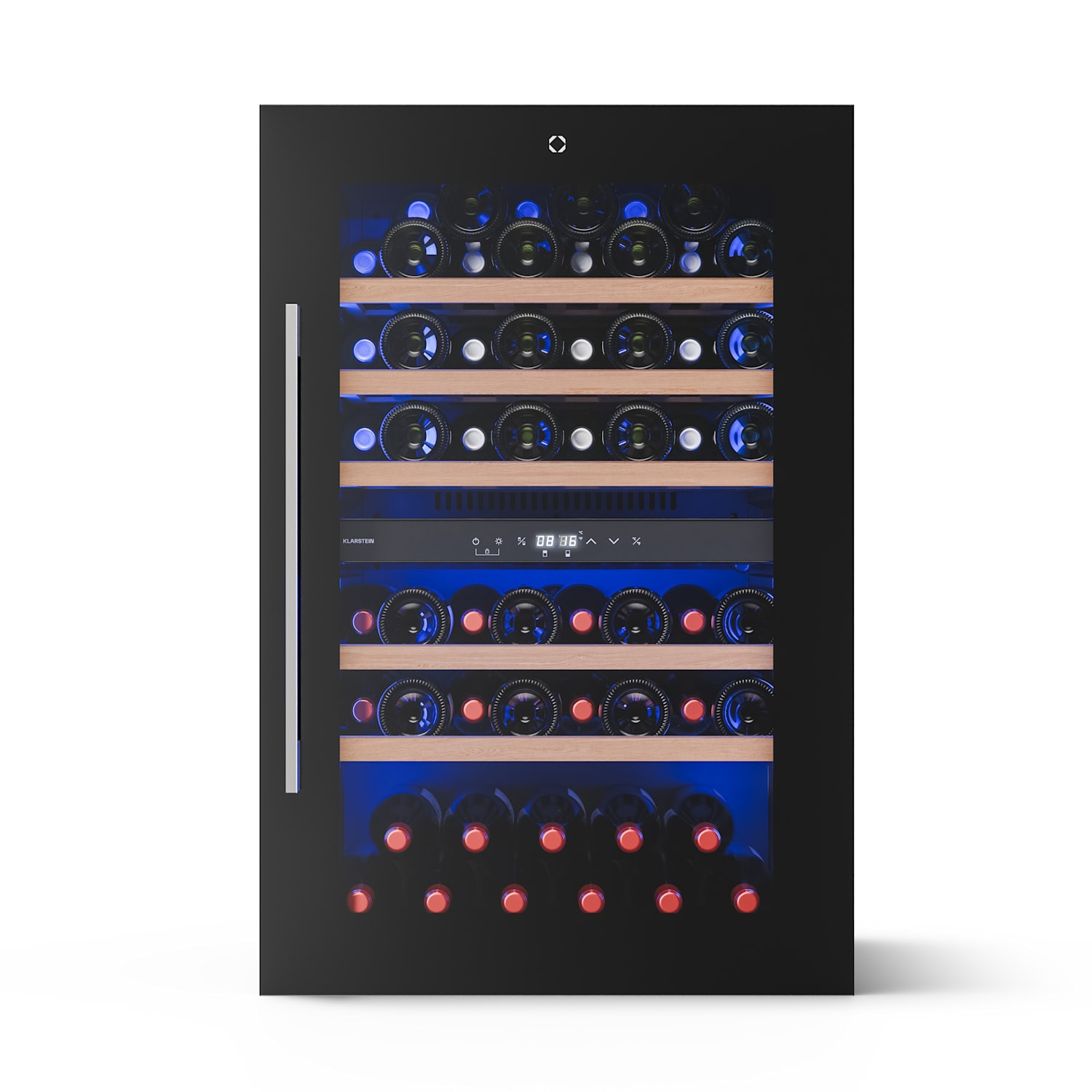 Illuminosa frigorífico empotrable para vino | Dualzone | Protección UV | 143 litros | 57 botellas | 60 cm 2 zonas de refrigeración | 57 botellas