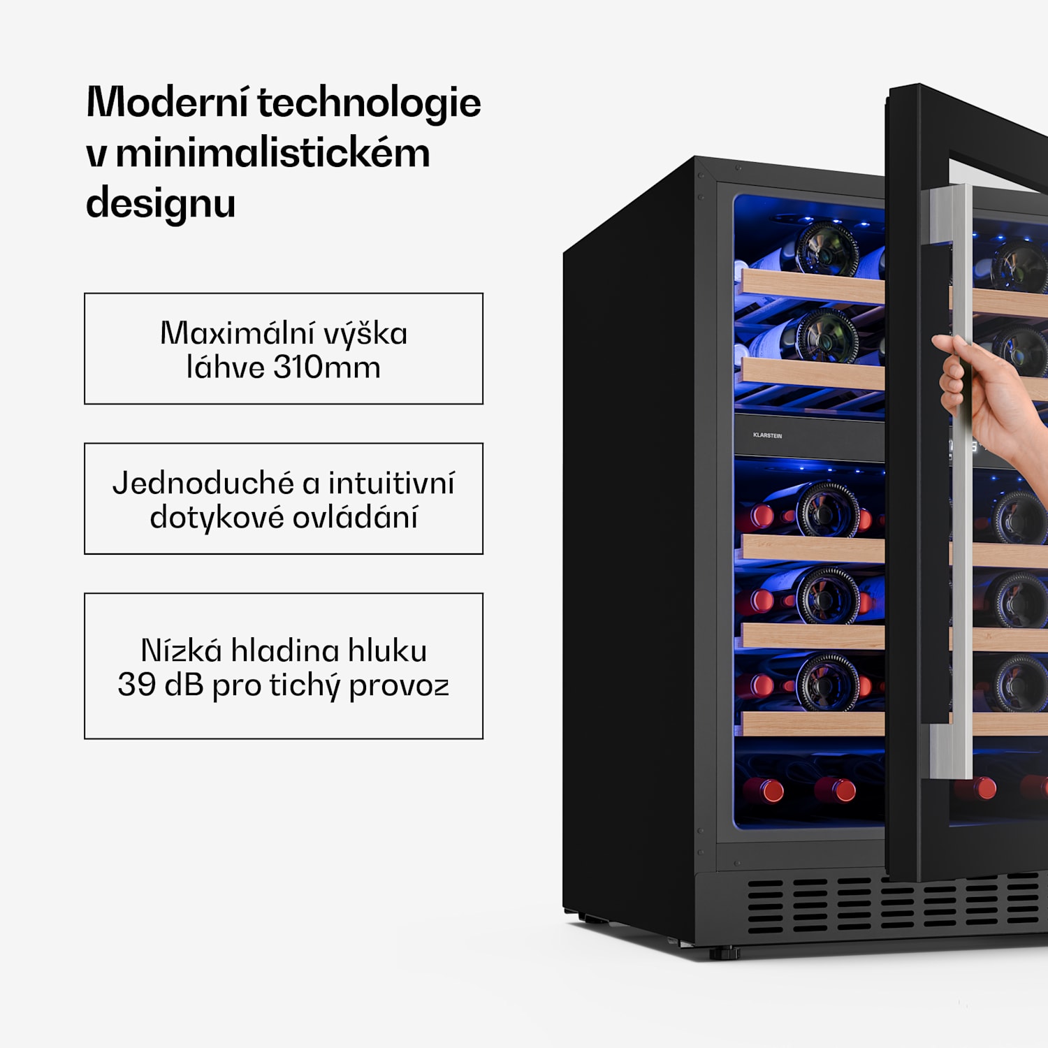 Illuminosa vestavná lednice na víno | Dvouzónová | 129 litrů | 46 lahví | 60 cm 46 lahví