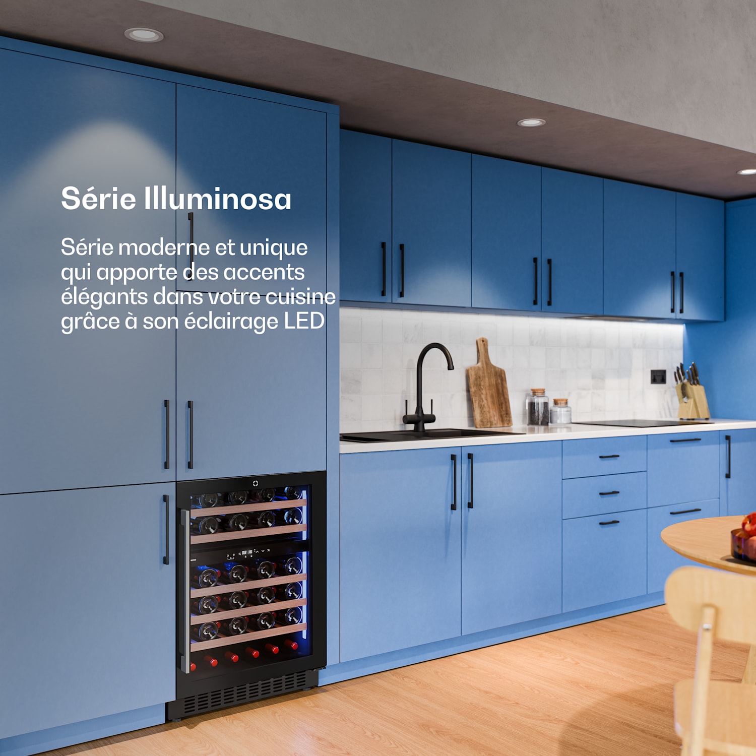 Illuminosa inbouw wijnkoelkast | dual zone | UV-bescherming | 129 liter | 46 flessen | 60 cm 46 flessen