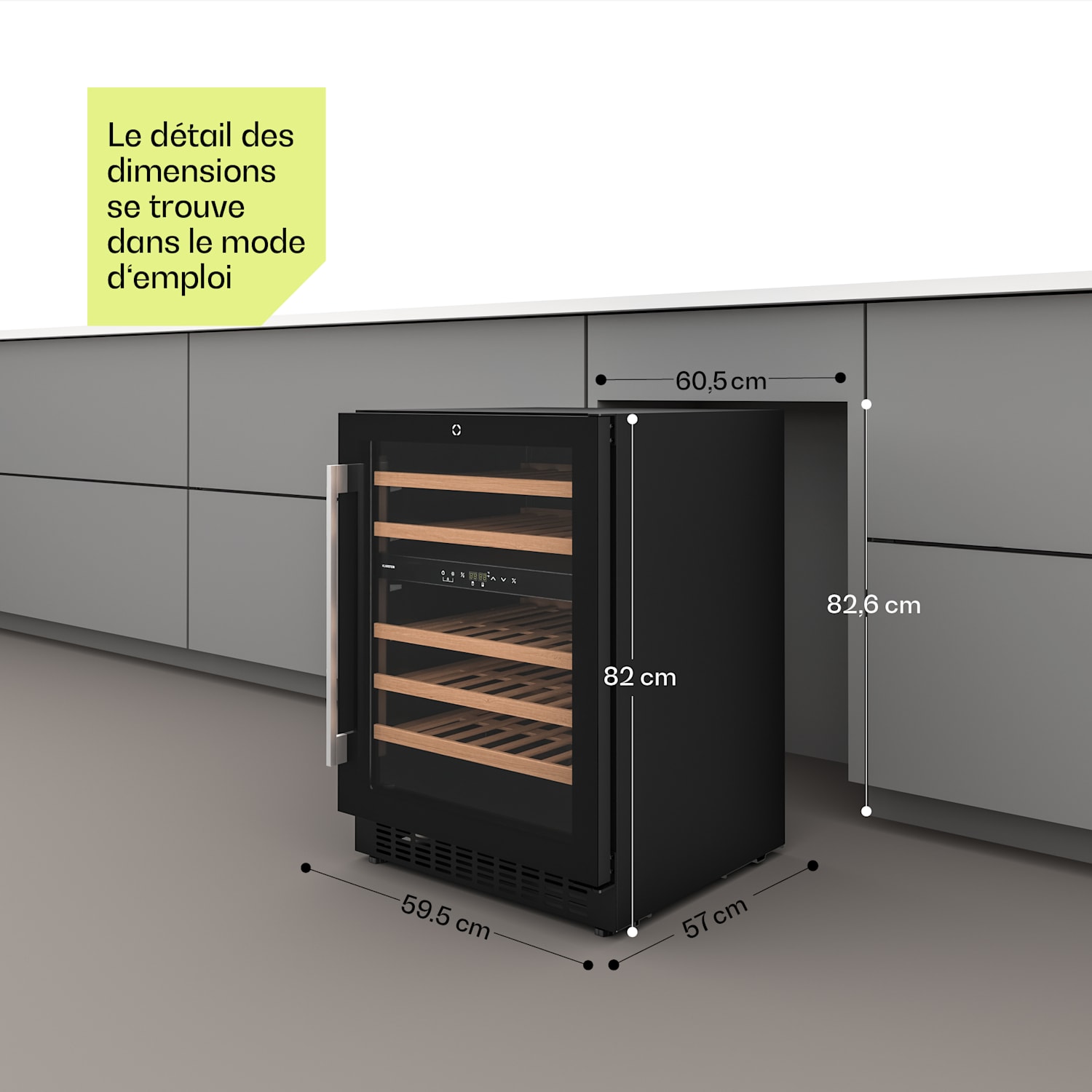 Illuminosa inbouw wijnkoelkast | dual zone | UV-bescherming | 129 liter | 46 flessen | 60 cm 46 flessen