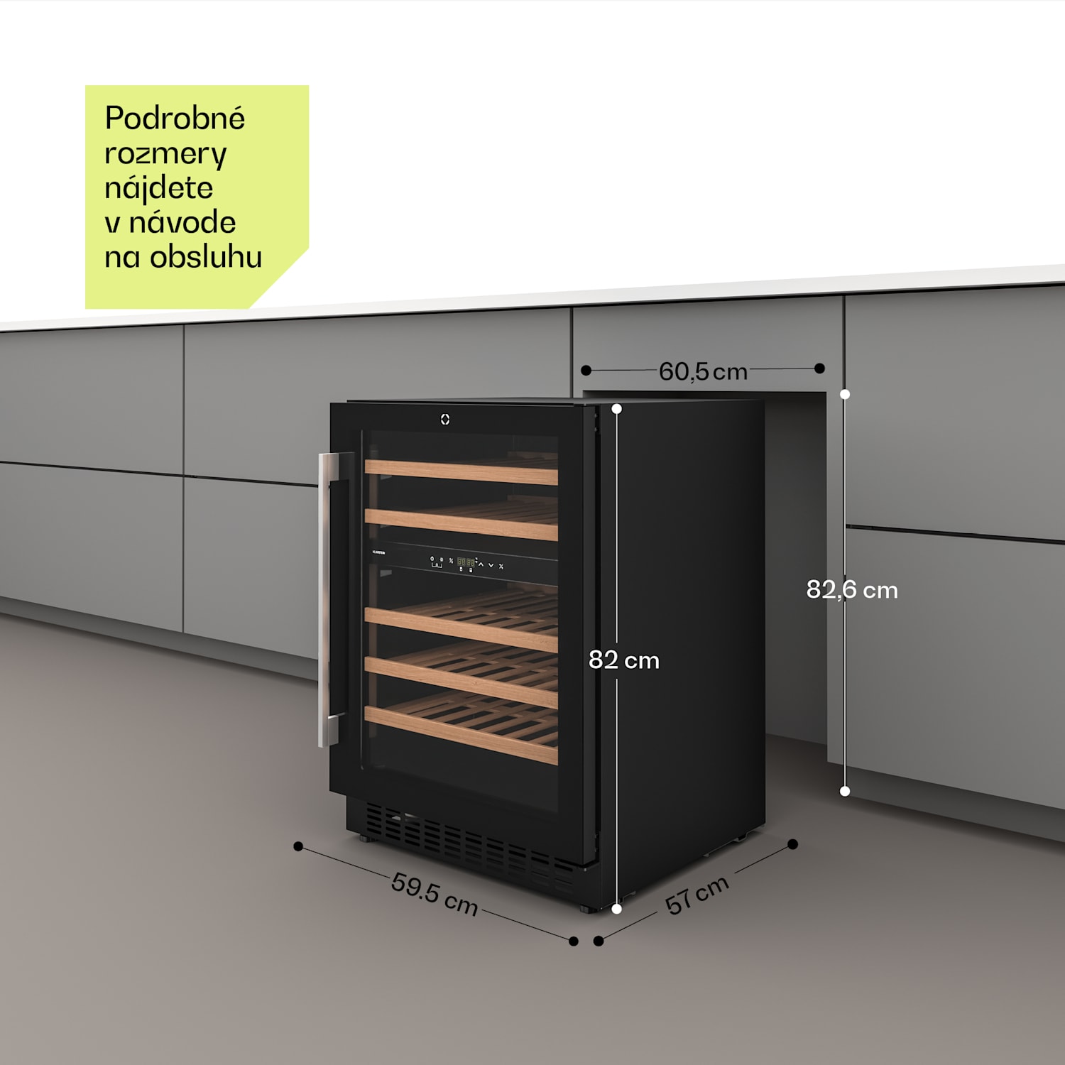 Illuminosa podpultová chladnička na víno | Dvojzónová | 129 litrov | 46 fliaš | 60 cm 46 fliaš