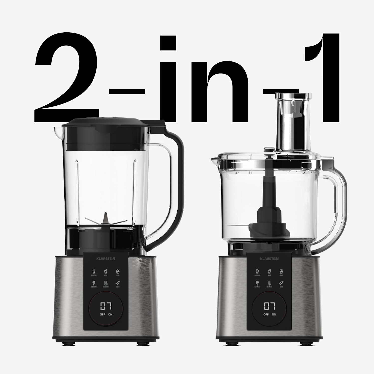 Verosteel robot da cucina con frullatore | Impastare, montare e spremere | 1200 W | 2 L/1,75 L Argento