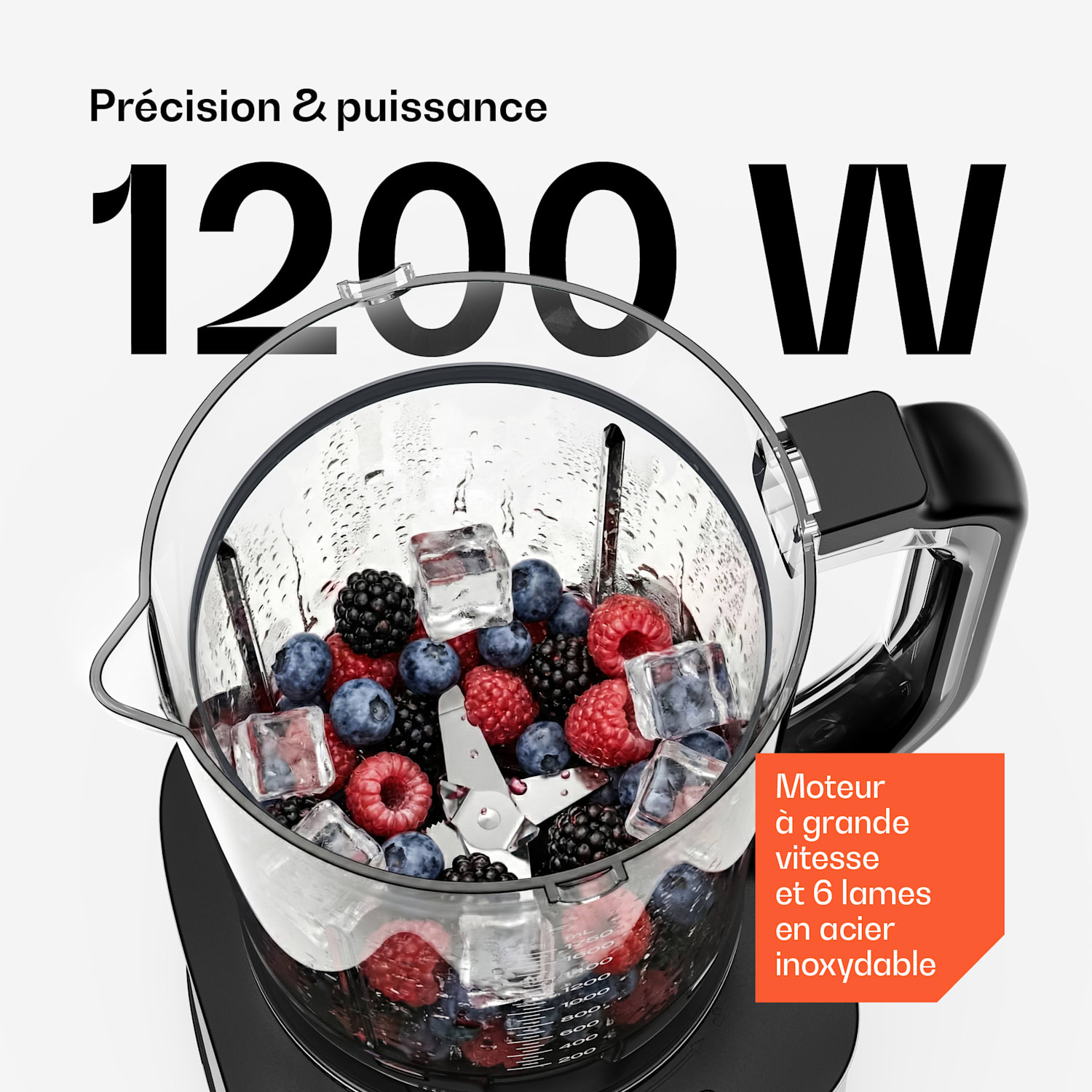 Verosteel Robot culinaire avec batteur | Pétrir, fouetter et extraire le jus | 1200 W | 2 L/1,75 L Argent