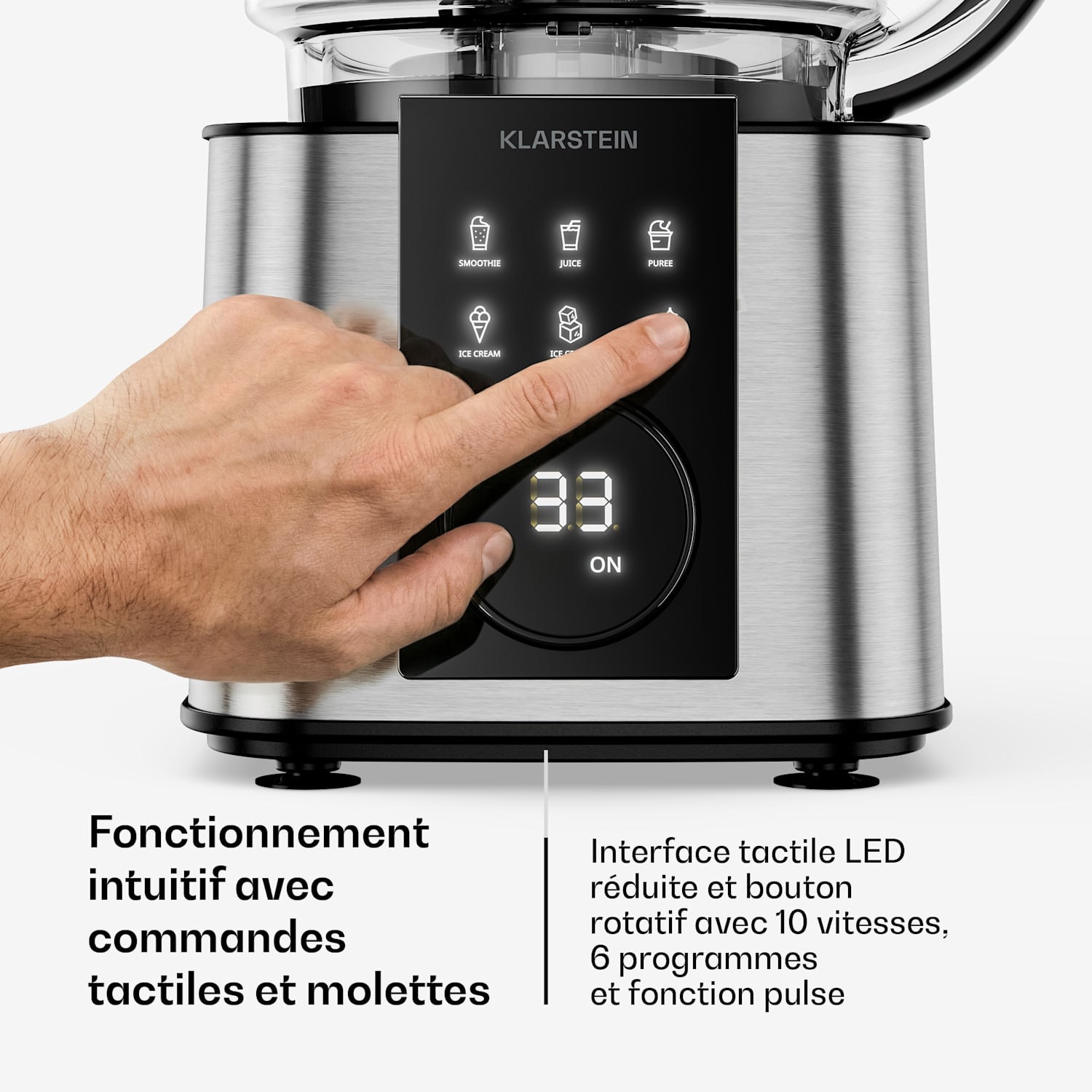 Verosteel Robot culinaire avec batteur | Pétrir, fouetter et extraire le jus | 1200 W | 2 L/1,75 L Argent