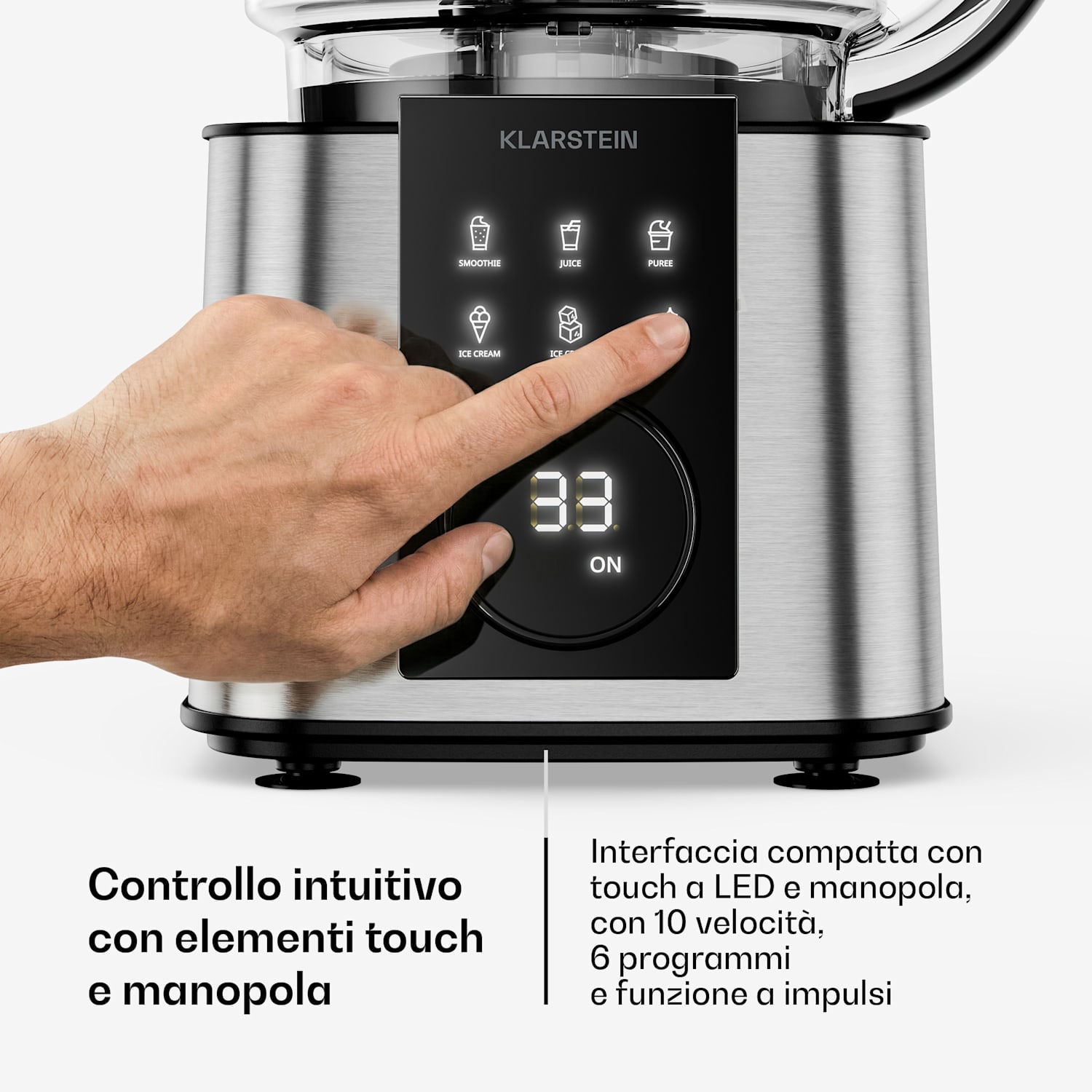 Verosteel - Robot da cucina con frullatore | Impastare, montare & spremere |1200 W | 2 L/1,75 L Argento