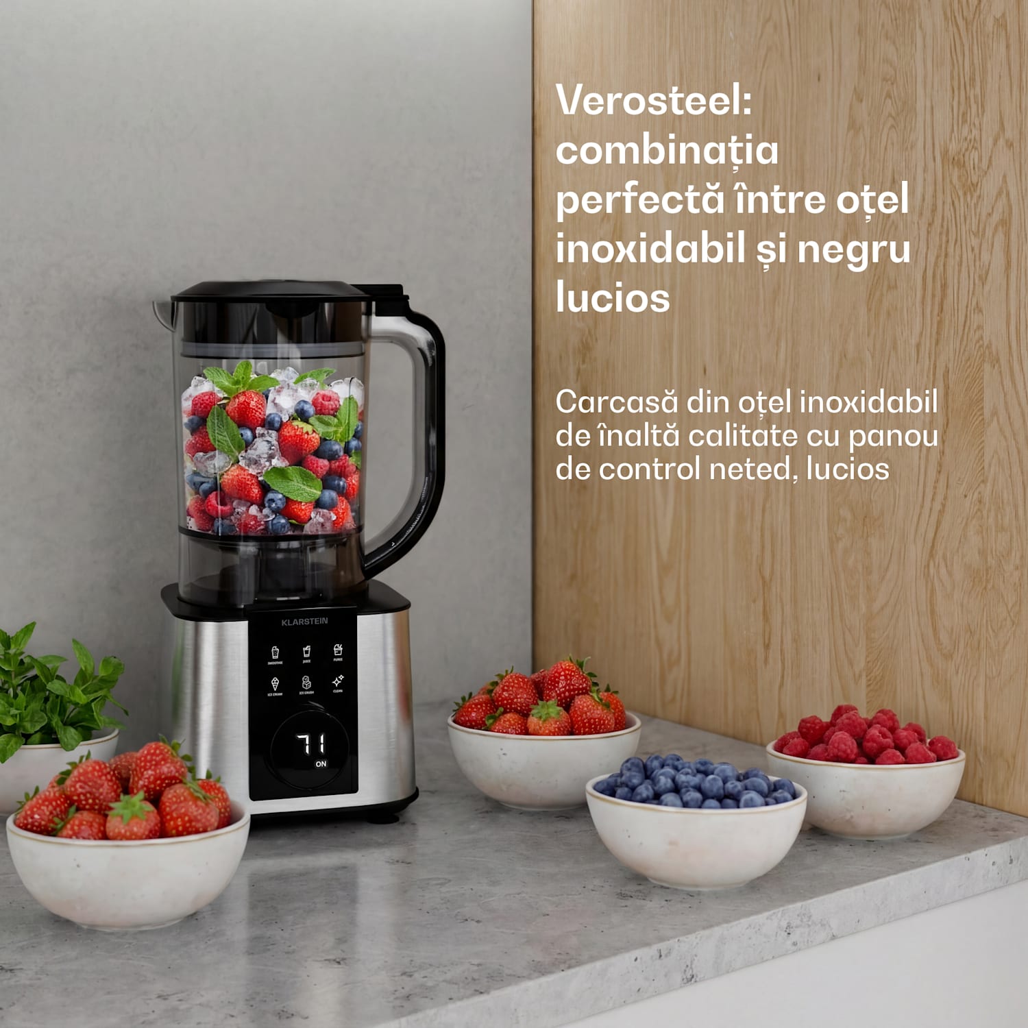 Robot de bucătărie Verosteel cu blender | frământare, batere și stoarcere | 1200 W | 2 l / 1,75 l Argintiu