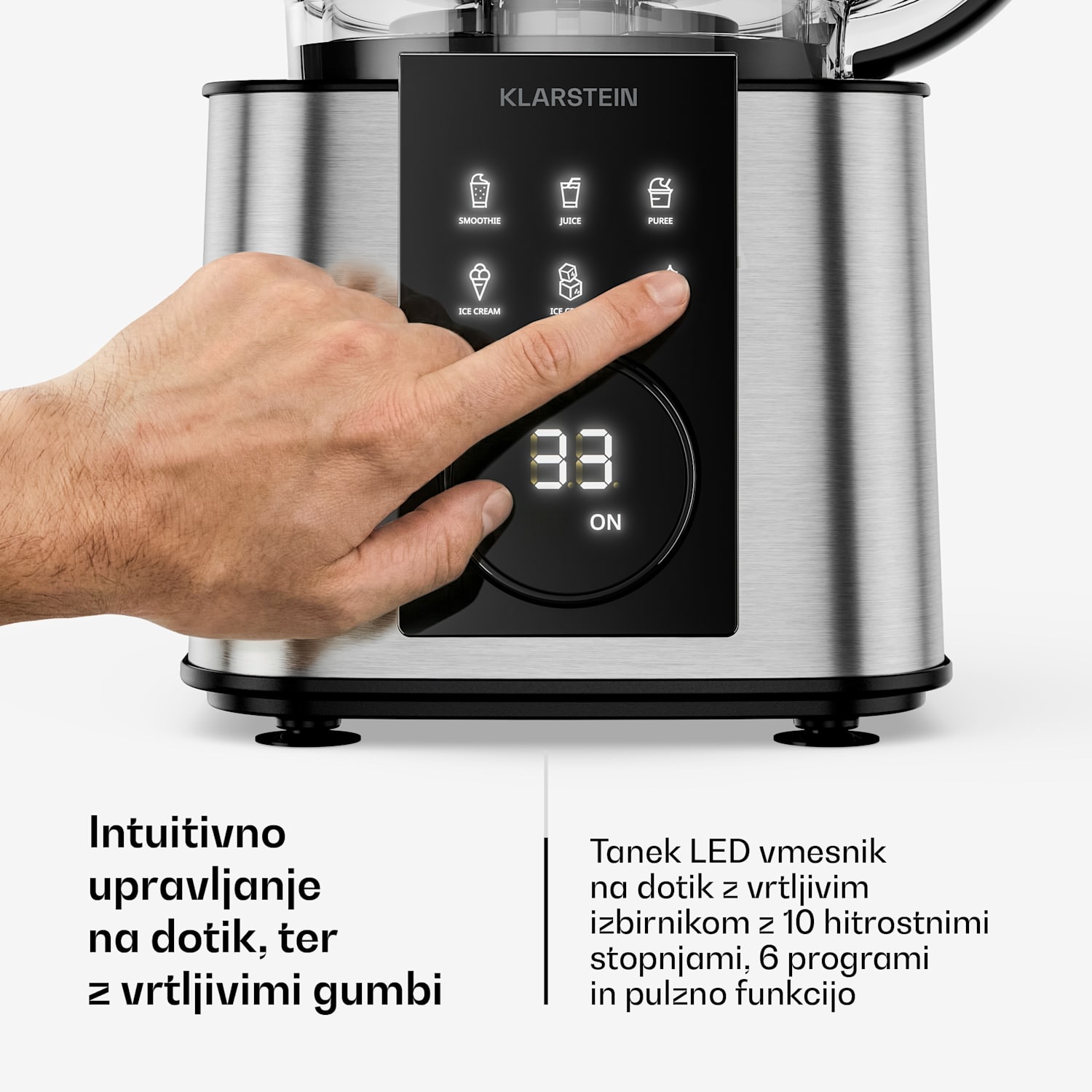 Verosteel kuhinjski robot z mešalnikom | gnetenje, stepanje in stiskanje soka | 1200 W | 2 l / 1,75 l Srebrna