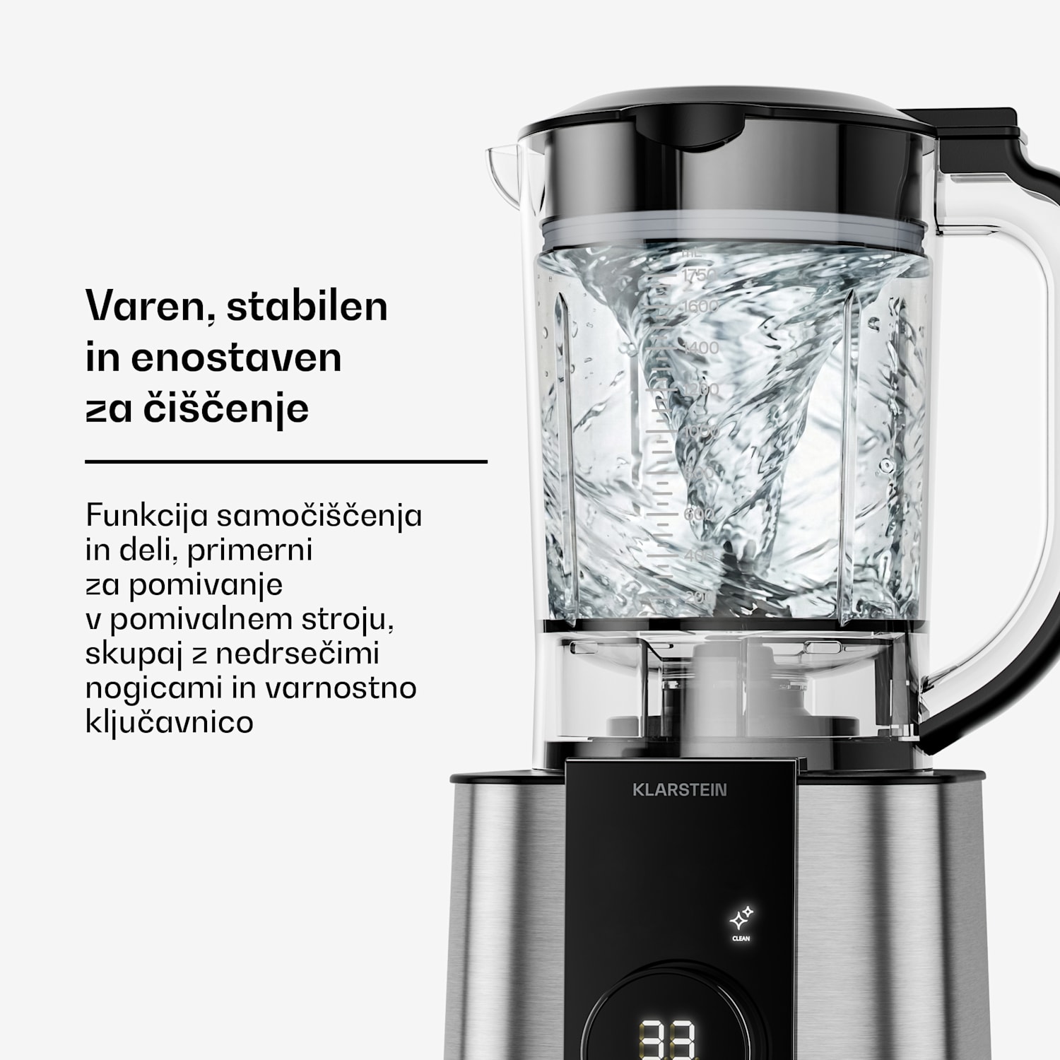 Verosteel kuhinjski robot z mešalnikom | gnetenje, stepanje in stiskanje soka | 1200 W | 2 l / 1,75 l Srebrna