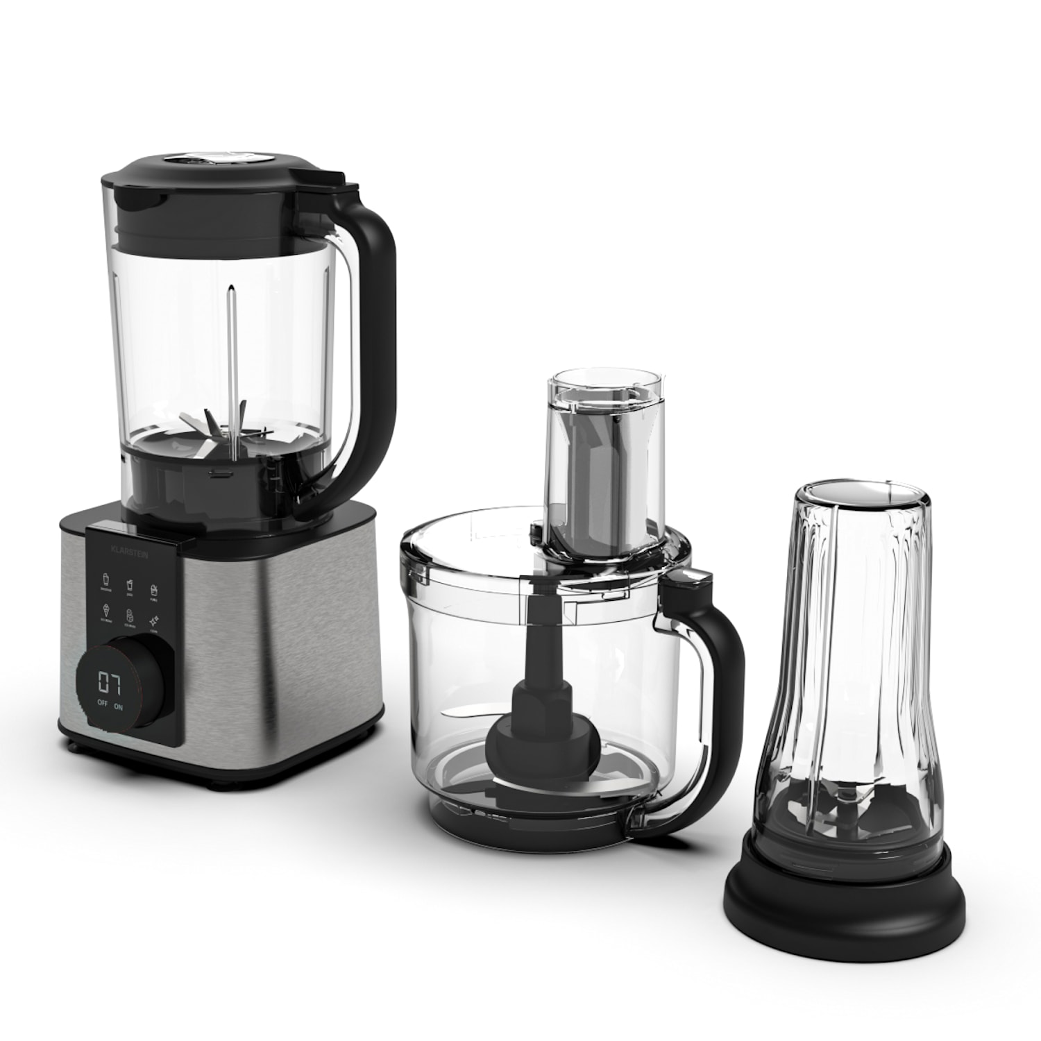 Verosteel robot da cucina con frullatore | Impastare, montare e spremere | 1200 W | 2 L/1,75 L Argento