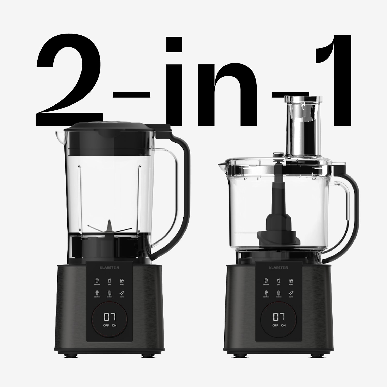 Verosteel robot da cucina con frullatore | Impastare, montare e spremere | 1200 W | 2 L/1,75 L Nero