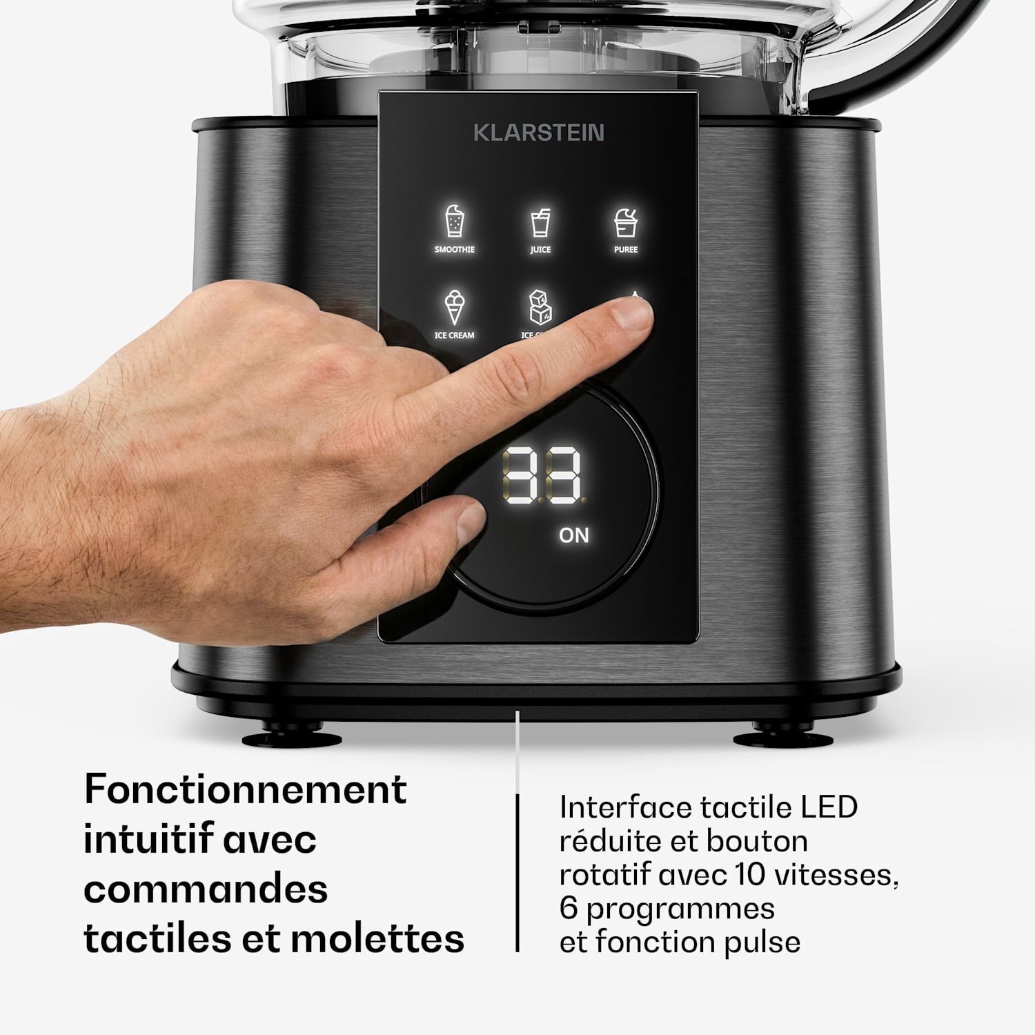 Verosteel Robot culinaire avec batteur | Pétrir, fouetter et extraire le jus | 1200 W | 2 L/1,75 L Noir