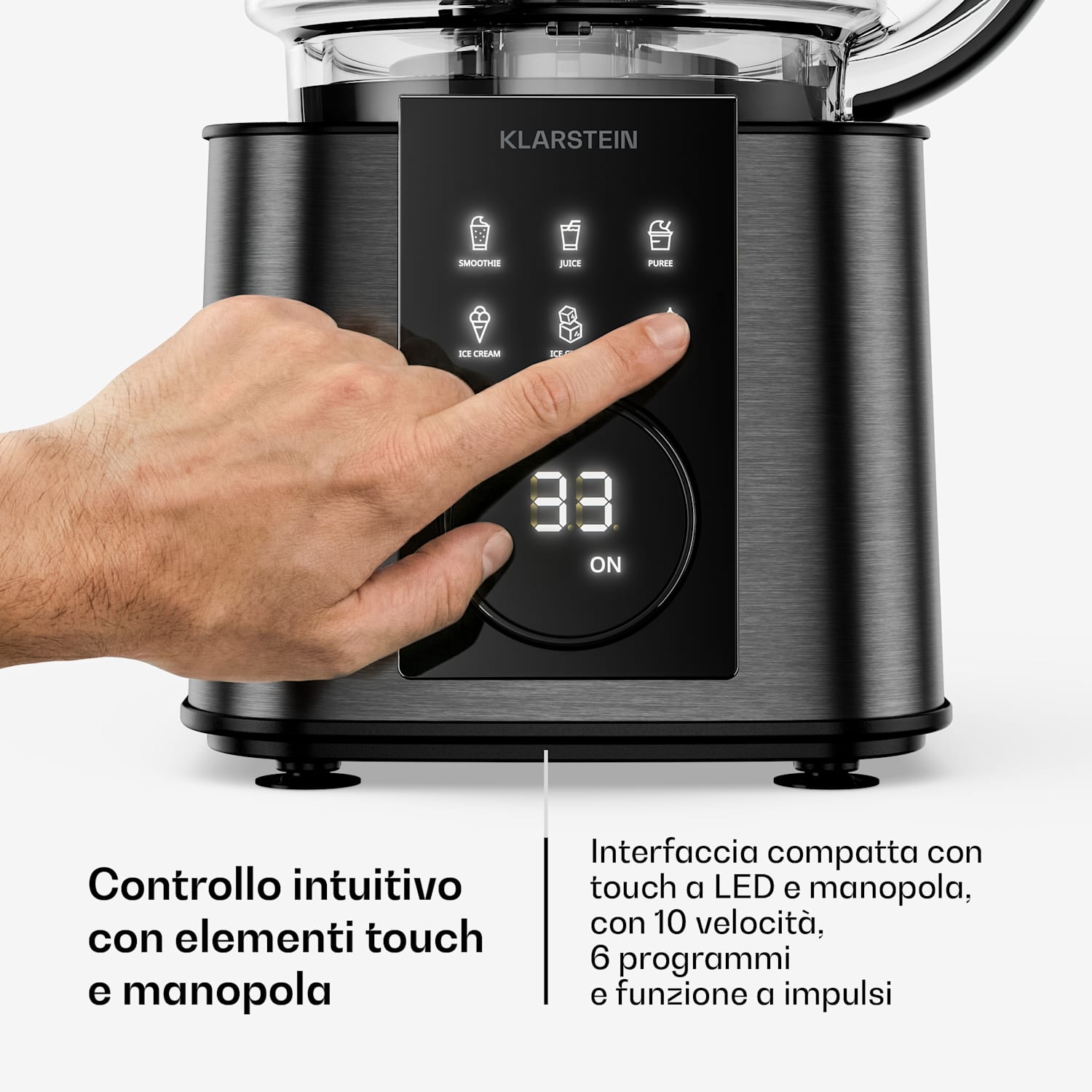 Verosteel - Robot da cucina con frullatore | Impastare, montare & spremere |1200 W | 2 L/1,75 L Nero