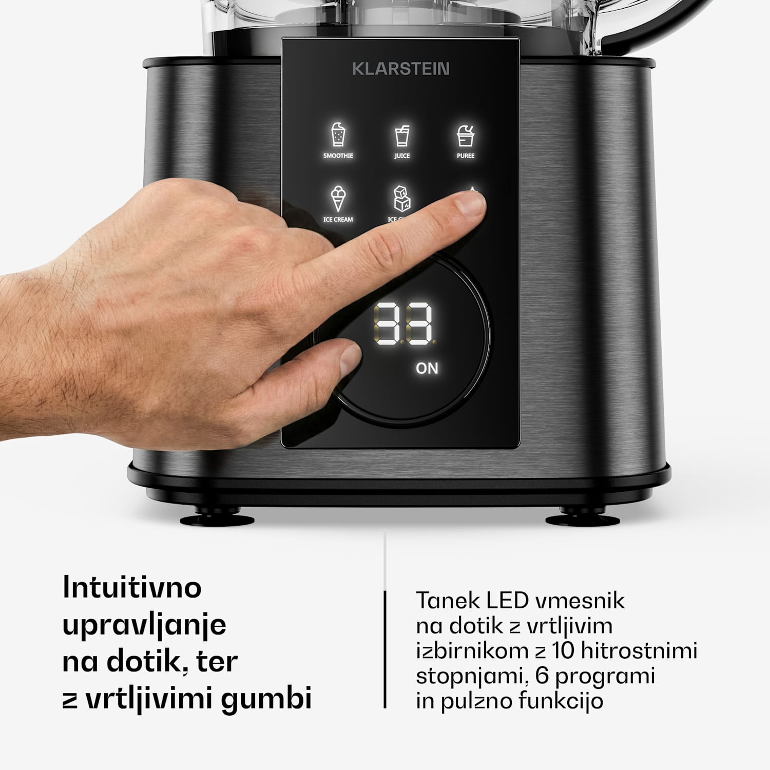 Verosteel kuhinjski robot z mešalnikom | gnetenje, stepanje in stiskanje soka | 1200 W | 2 l / 1,75 l Črna