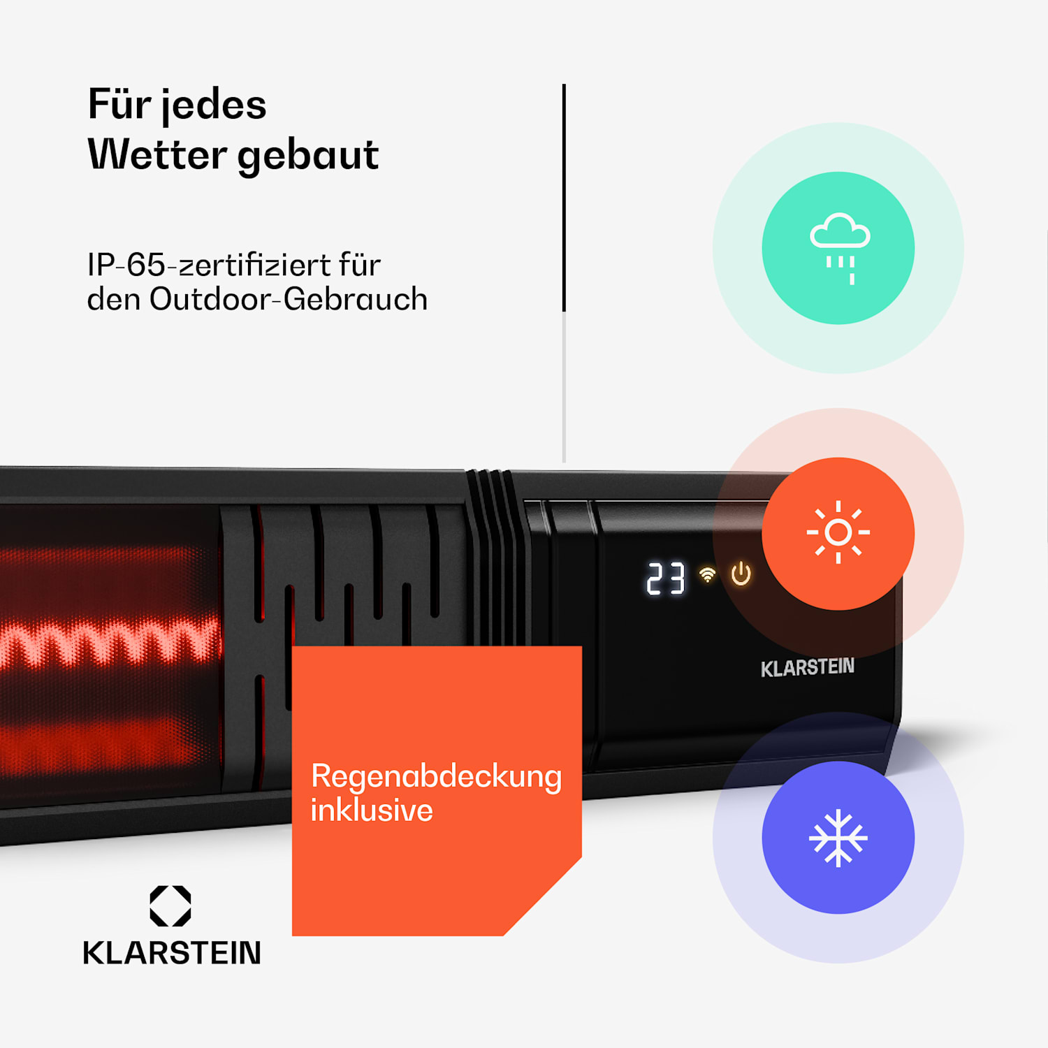Phantom radiateur infrarouge mural | 2000 W | 15 m² | Puissant & fin | 84 cm x 10 cm 2000 W | Oui