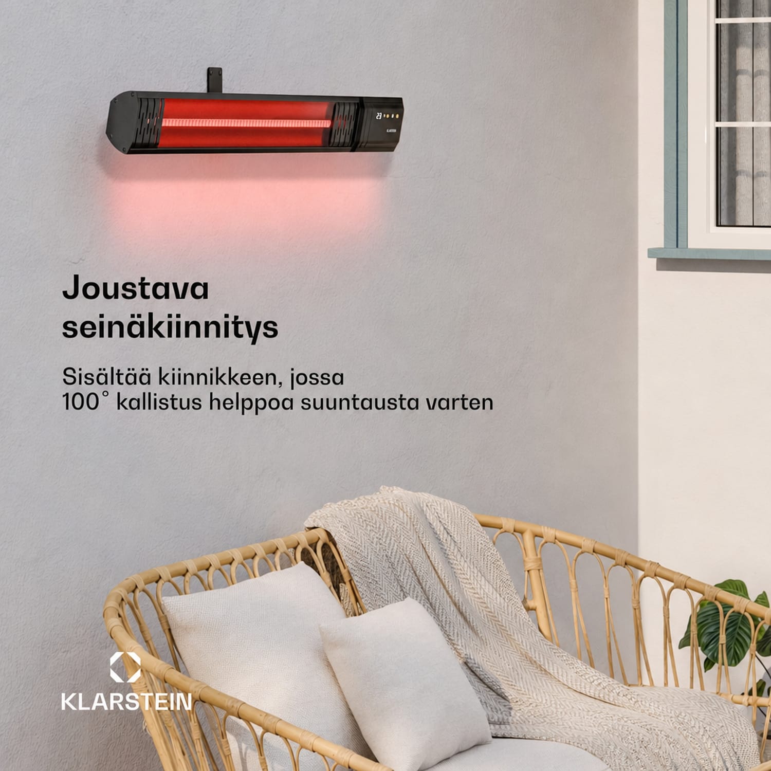 Phantom infrapunalämmitin seinälle | 2000 W | 15 m² | Tehokas & kapea | 84 cm x 10 cm 2000 W | Kyllä