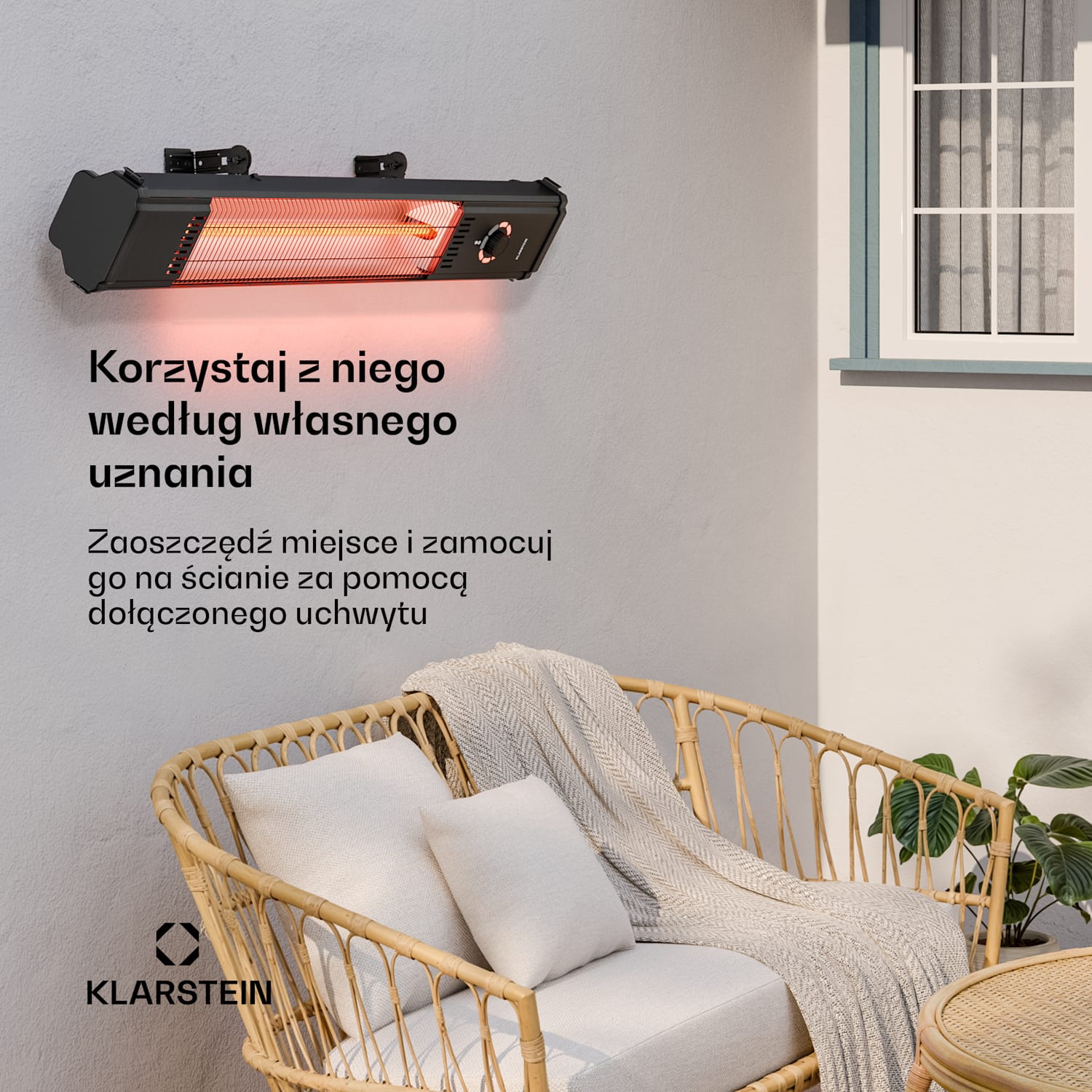 DualisHeat Stojący promiennik podczerwieni | 2000 W | 15 m² | Elastyczny | 105 cm x 25 cm 2000 W