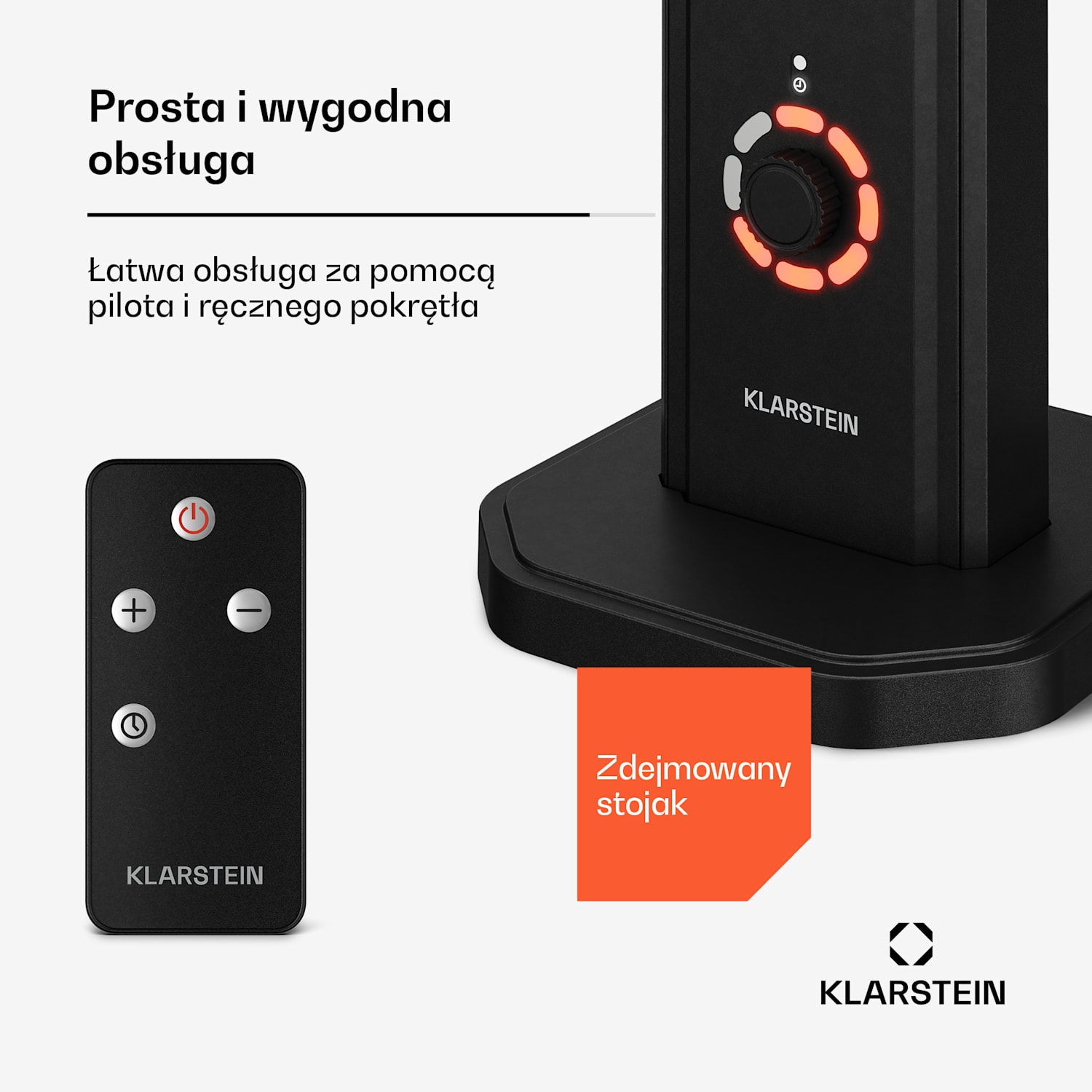 DualisHeat Stojący promiennik podczerwieni | 2000 W | 15 m² | Elastyczny | 105 cm x 25 cm 2000 W