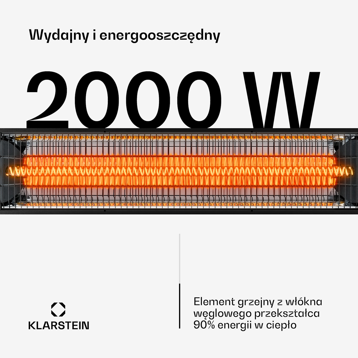 DualisHeat Stojący promiennik podczerwieni | 2000 W | 15 m² | Elastyczny | 105 cm x 25 cm 2000 W