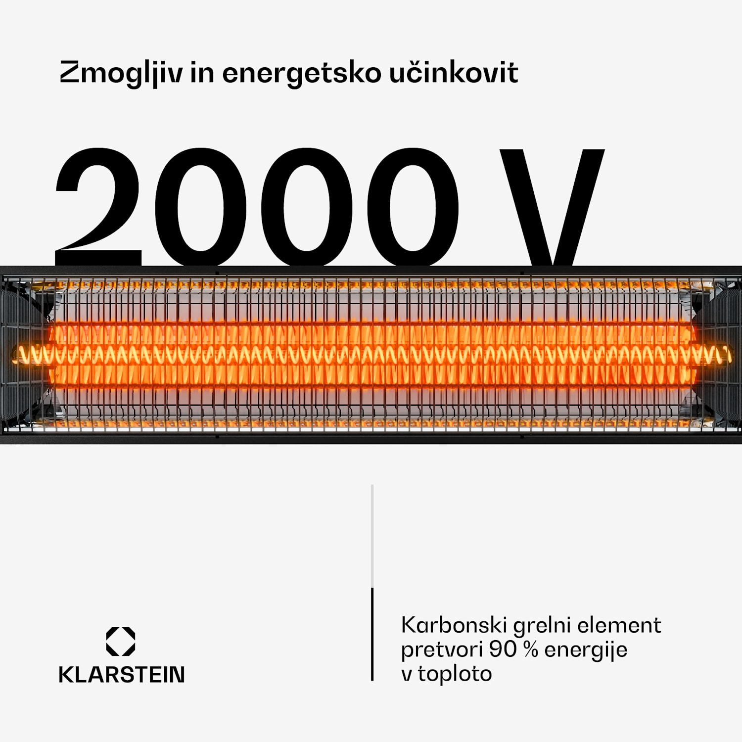 DualisHeat infrardeči grelnik | 2000 W | 15 m² | Prilagodljiv | 105 cm x 25 cm 2000 W