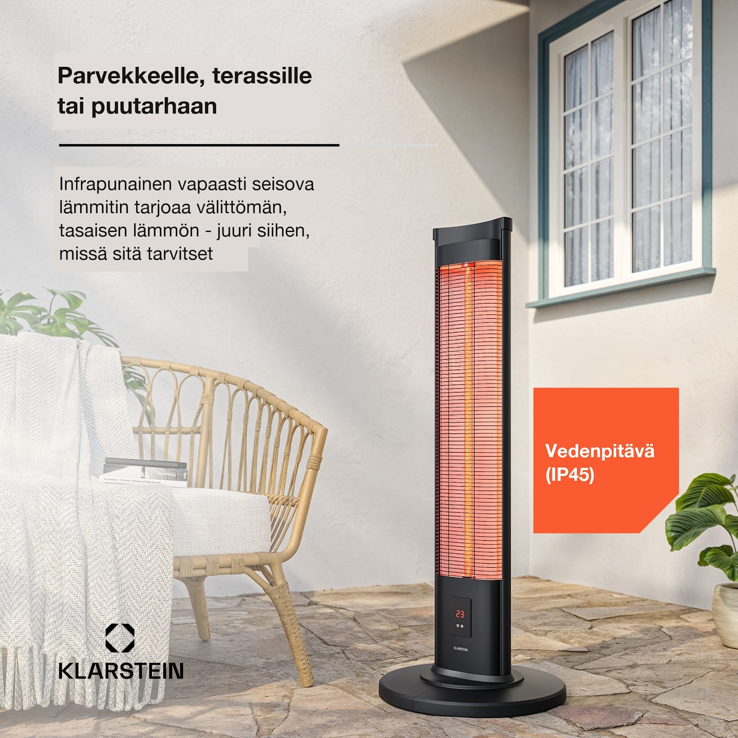 BlazeTower infrapunalämmitin seisomamalli | 2000 W | 15 m² | Tehokas | 101 cm x 40 cm 