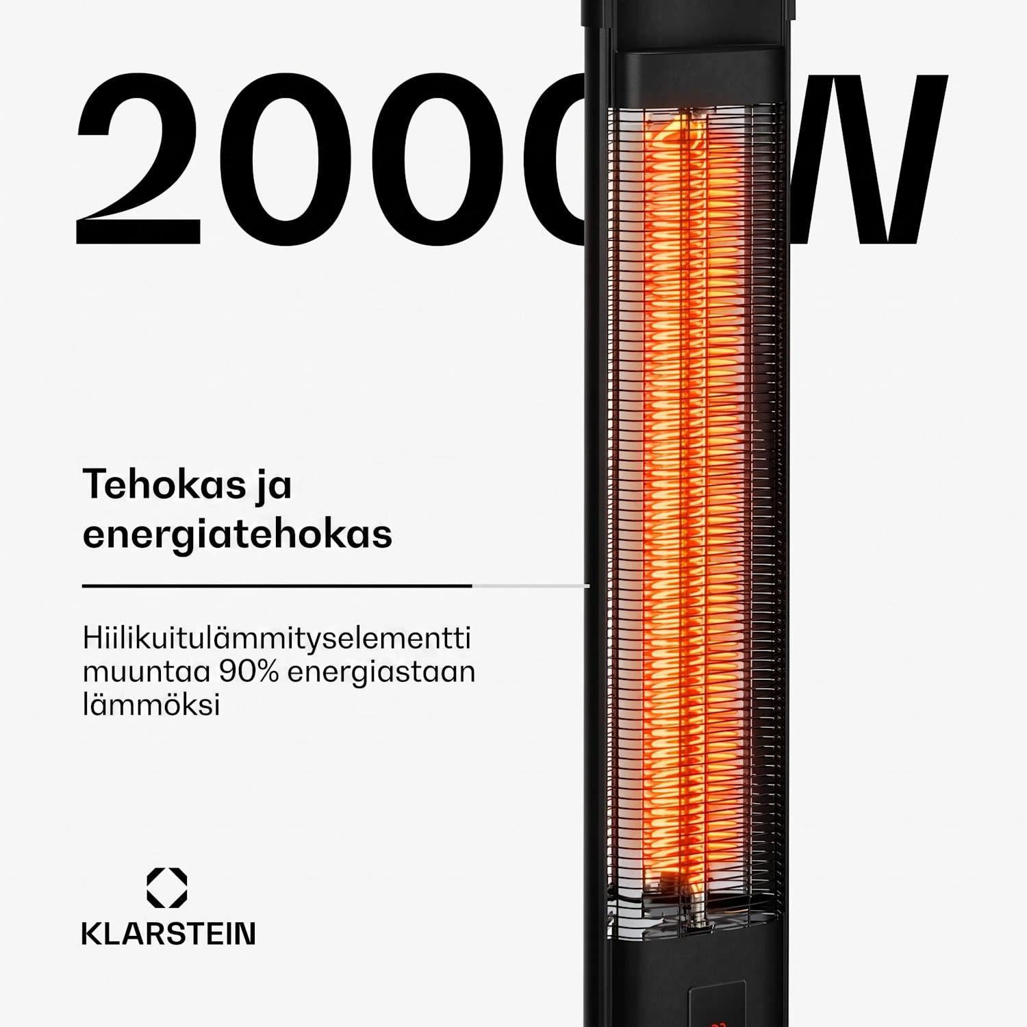 BlazeTower infrapunalämmitin seisomamalli | 2000 W | 15 m² | Tehokas | 101 cm x 40 cm 