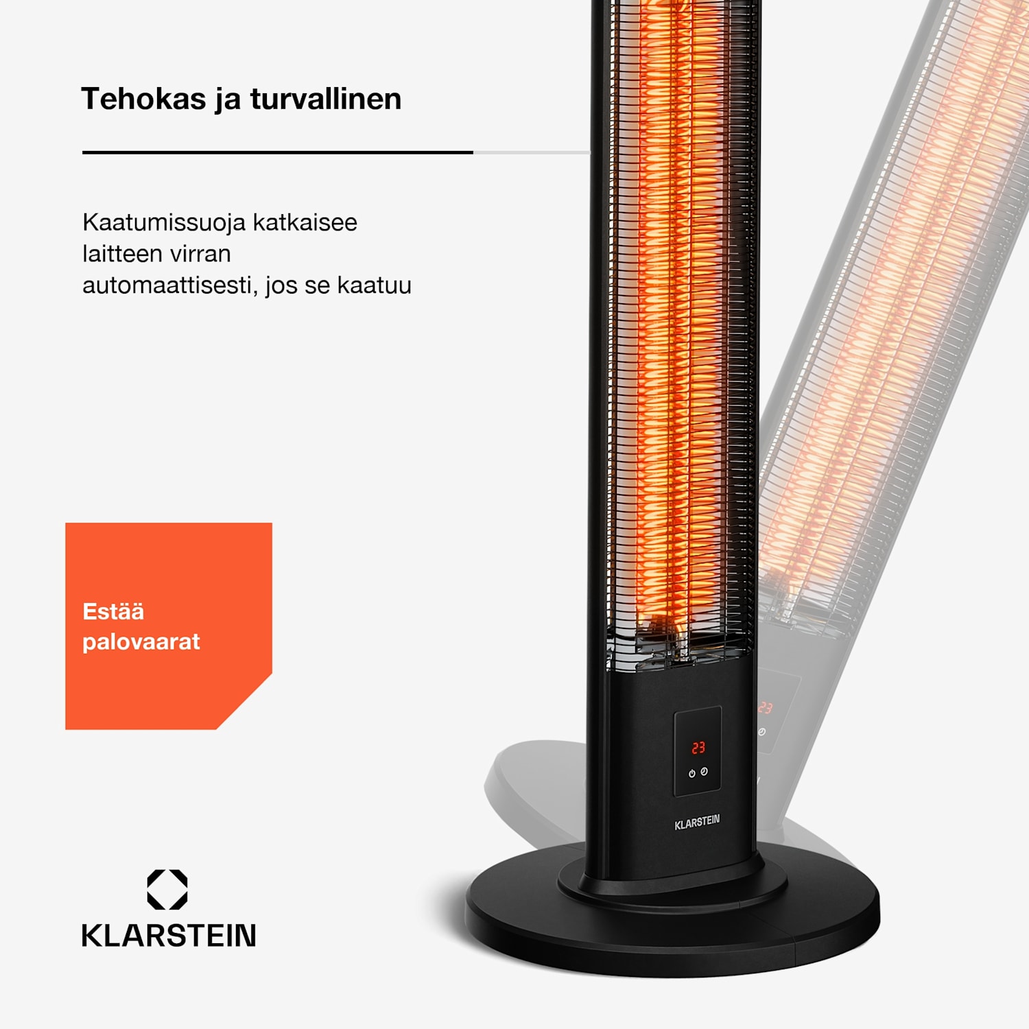 BlazeTower infrapunalämmitin seisomamalli | 2000 W | 15 m² | Tehokas | 101 cm x 40 cm 