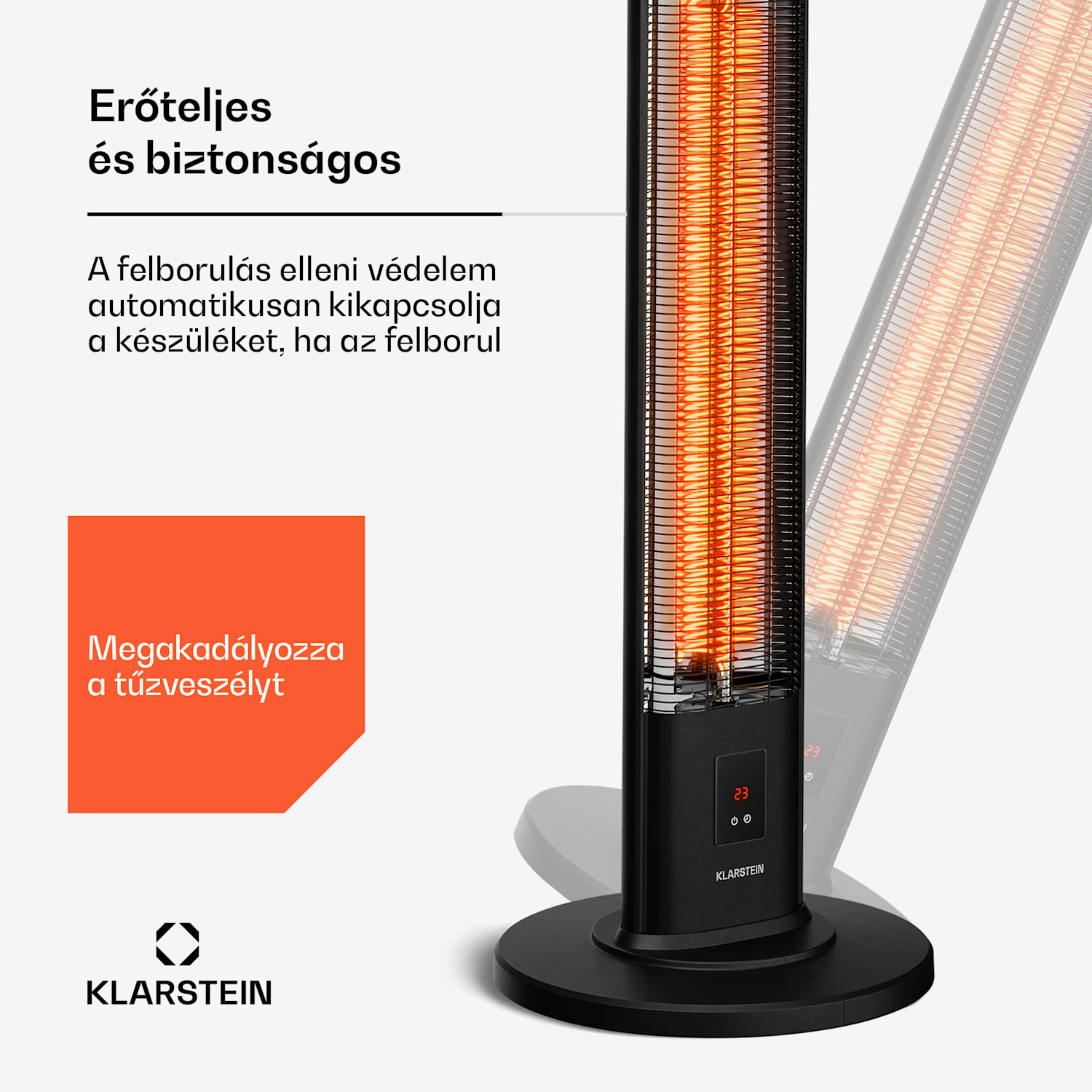 BlazeTower infravörös fűtőtest | 2000 W | 15 m² | Erős | 101 cm x 40 cm 2000 W