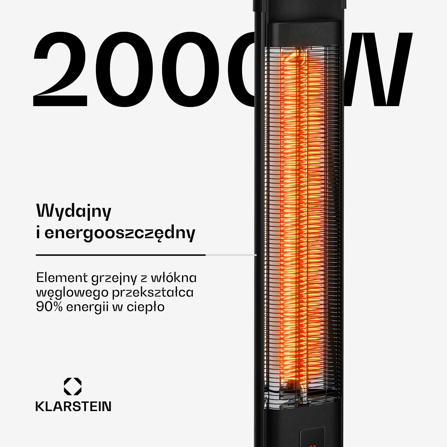 BlazeTower Stojący promiennik podczerwieni BlazeTower | 2000 W | 15 m² | Wydajny | 101 cm x 40 cm 2000 W