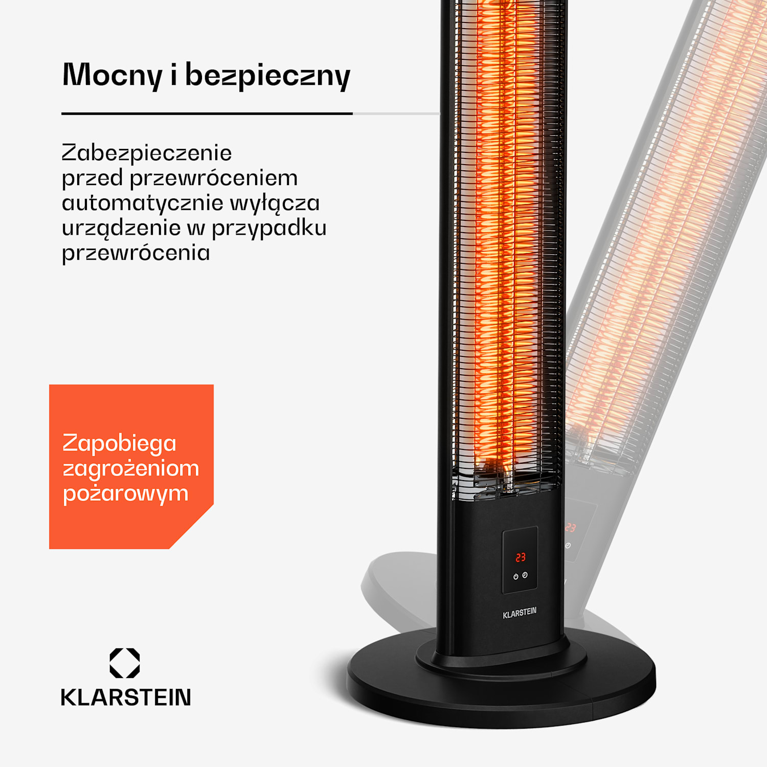 BlazeTower Stojący promiennik podczerwieni BlazeTower | 2000 W | 15 m² | Wydajny | 101 cm x 40 cm 2000 W