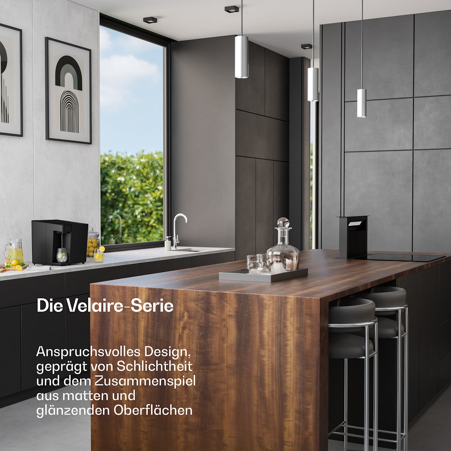 Velaire Wasser- und Eiswürfelspender | 3600 l | PAC-Filter | 160 W | Touch-Bedienfeld 