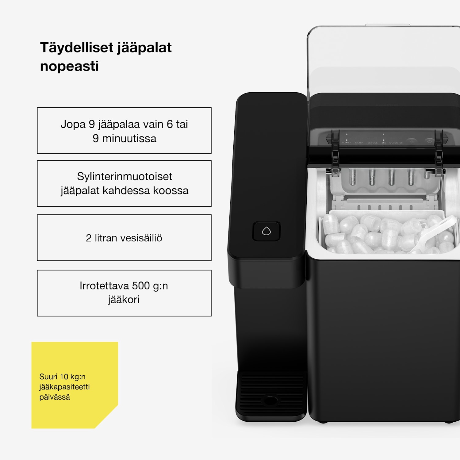Velaire vesija jääpalakone | 3600 l | PAC-suodatin | 160 W | kosketuspaneeli 