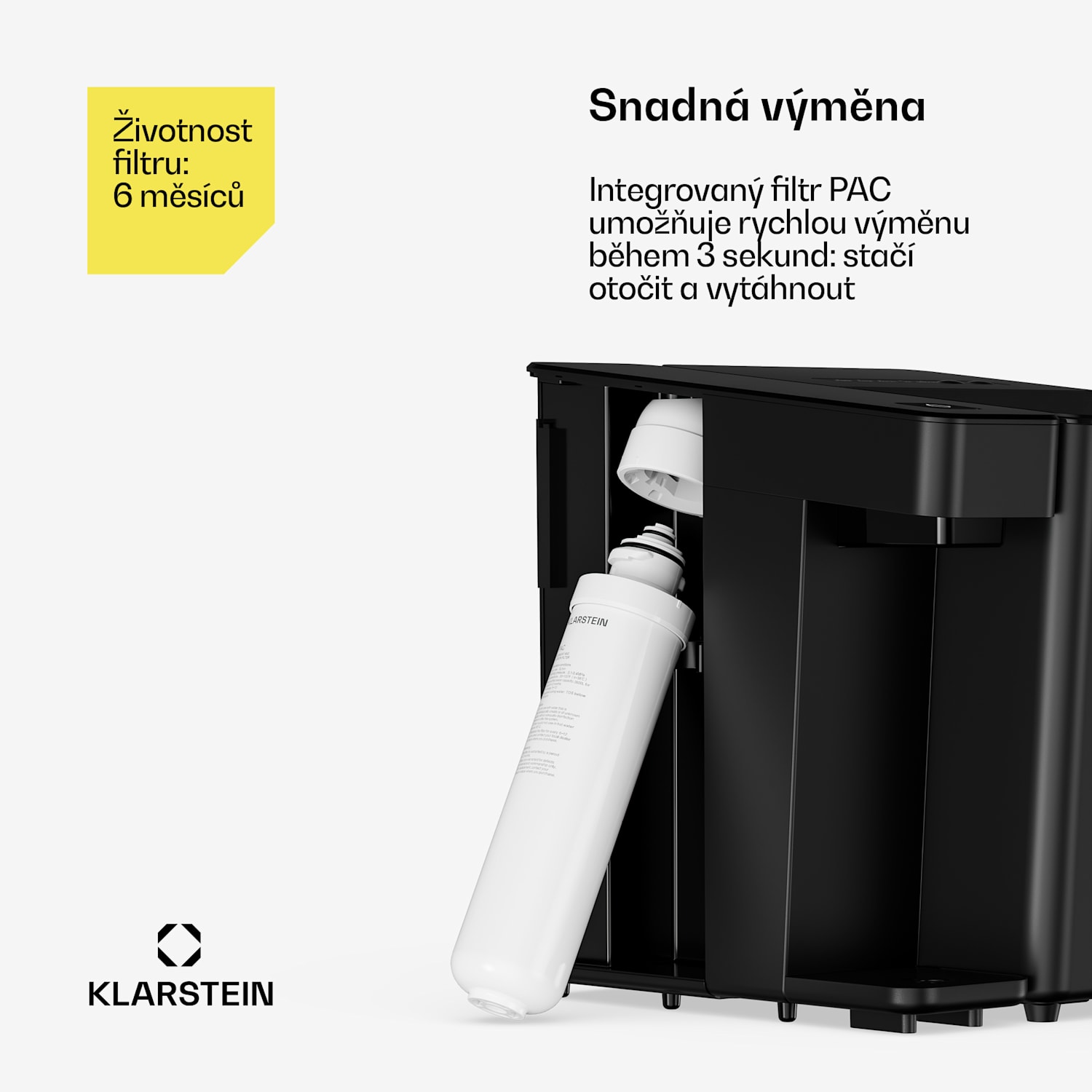 Velaire PAC filtr | 3600 litrů | Interval výměny: každých 6 měsíců | Plastový kryt 