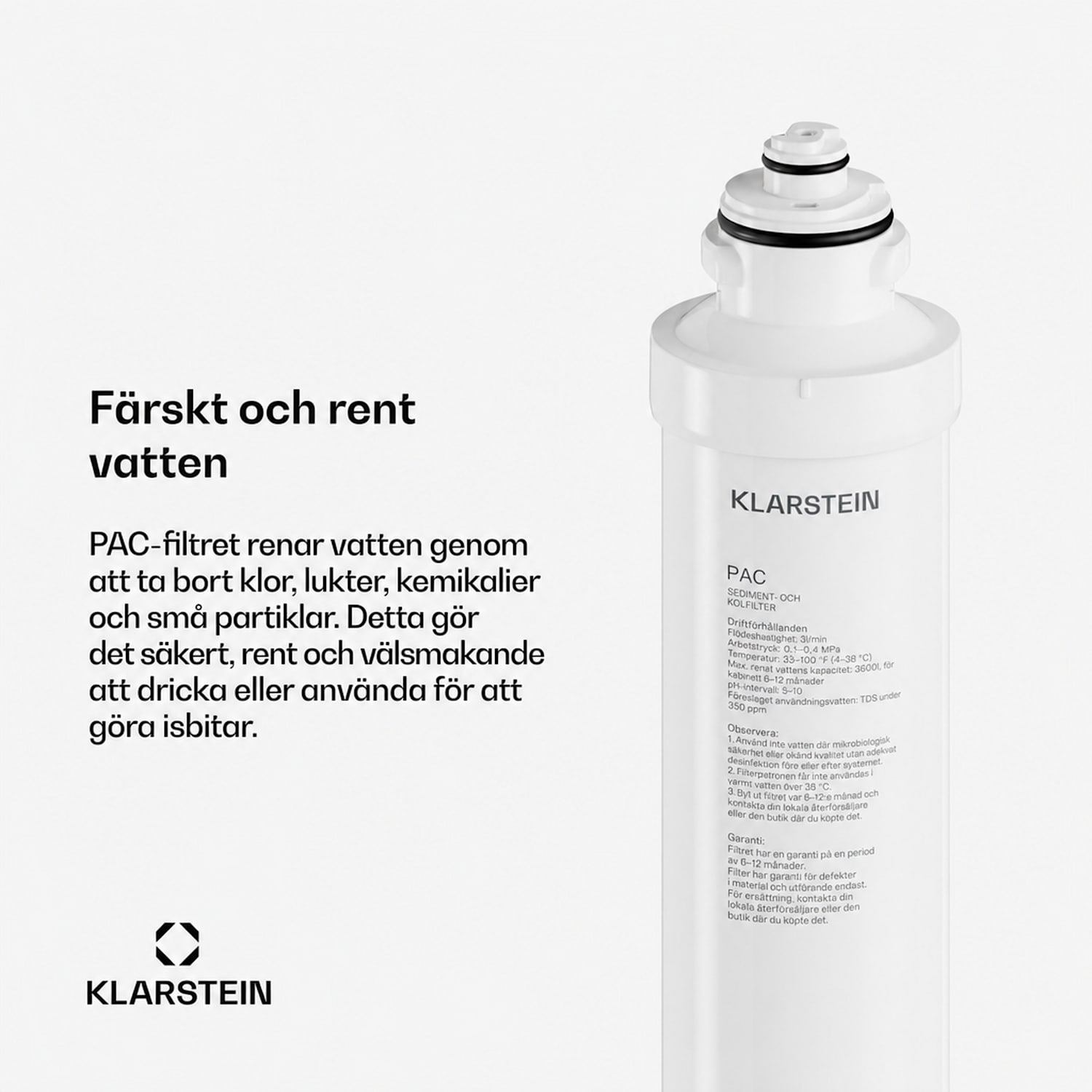 Velaire PAC-filter | 3600 liter | Byteintervall: var 6:e månad | Plastkapsling 