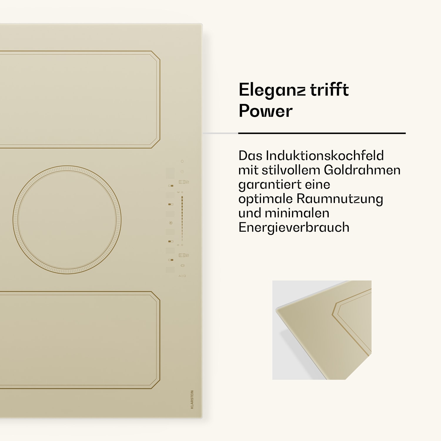 Piano cottura a induzione Victoria | 5 zone cottura | Estetica retrò | 11500 W | 77 cm 