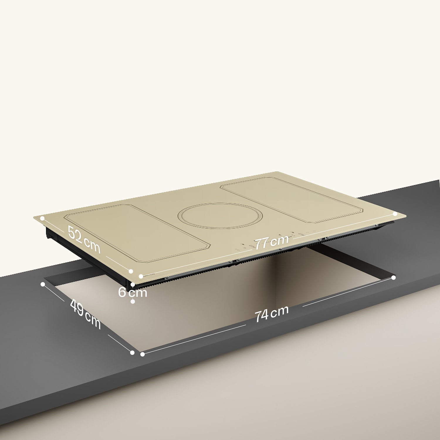 Piano cottura a induzione Victoria | 5 zone cottura | Estetica retrò | 11500 W | 77 cm 