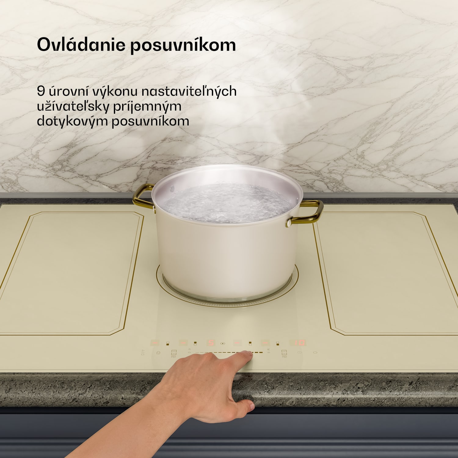 Victoria indukčná varná doska | 5 varných zón | retro estetika | 11500 W | 77 cm 