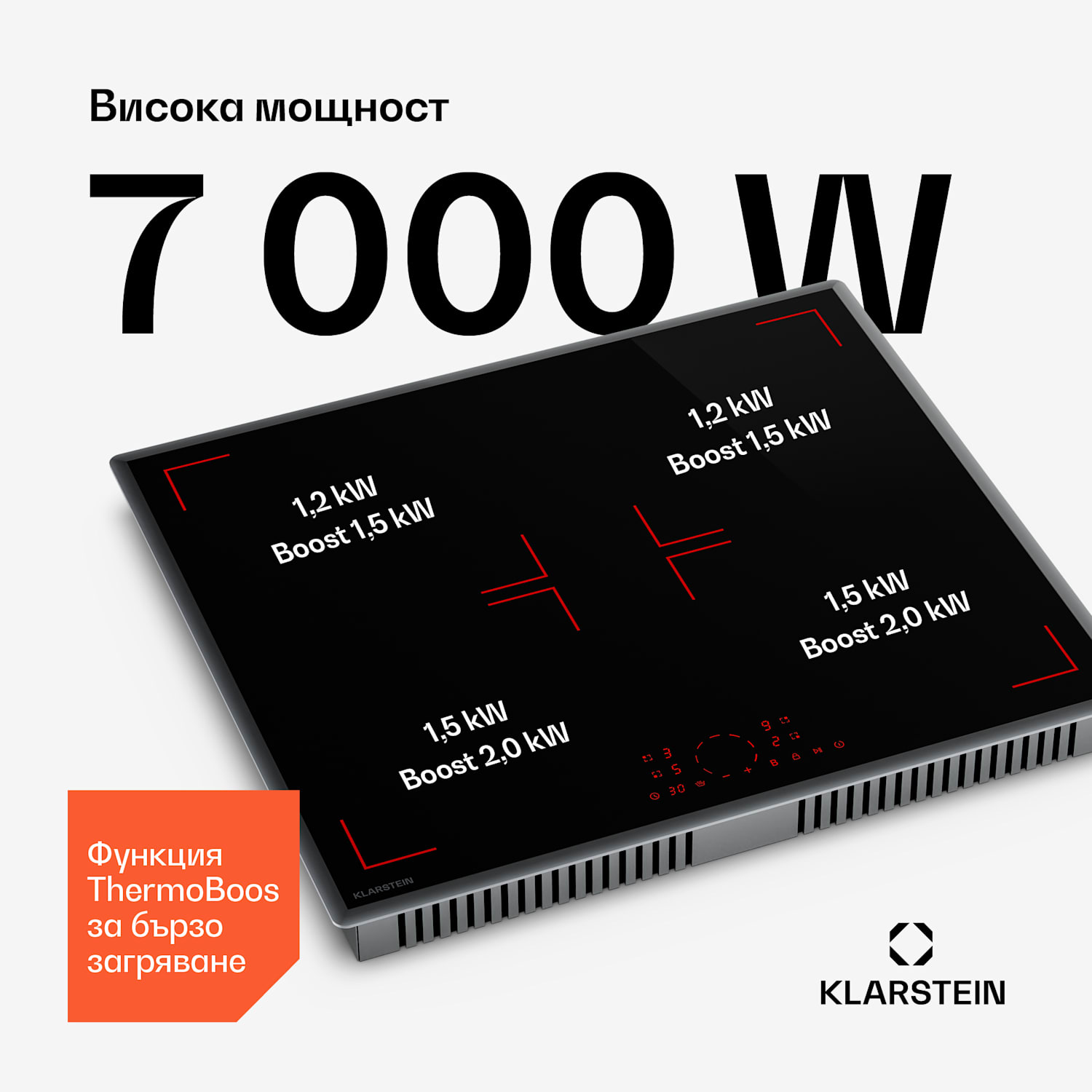 RedFlame индукционен плот | Модерен, елегантен и мощен | 4 зони за готвене | 7000 W | 60 см 