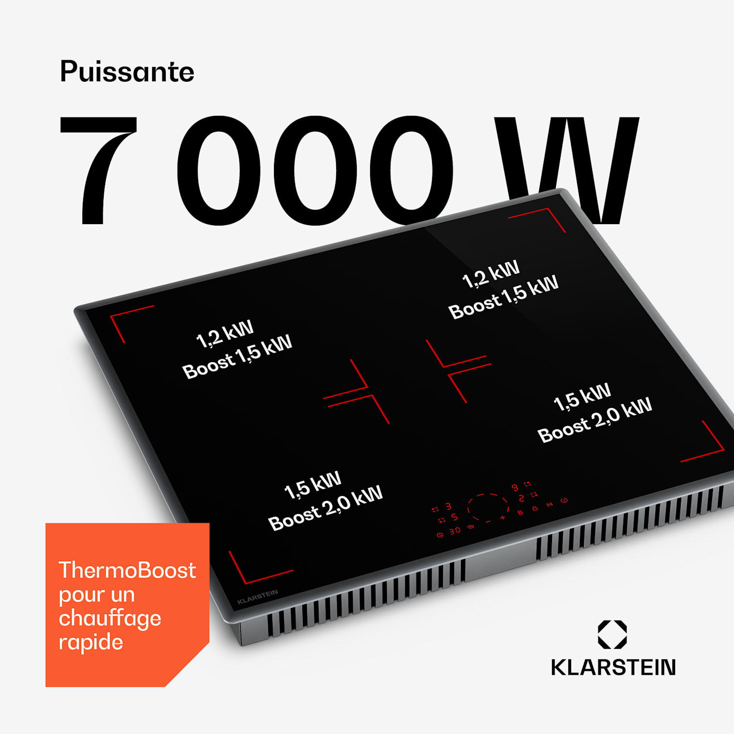 RedFlame inductiekookplaat | modern, elegant & krachtig | 4 kookvelden | 7000 W | 60 cm 