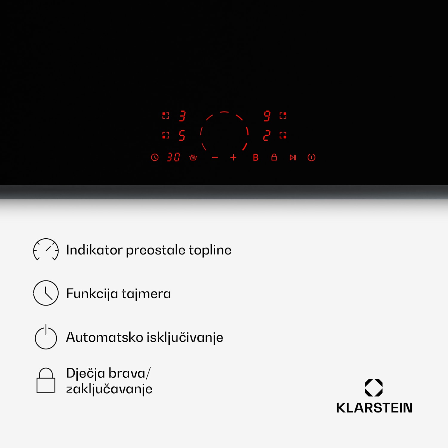 Indukcijska ploča za kuhanje RedFlame | Moderna, elegantna i snažna | 4 zone za kuhanje | 7000 W | 60 cm 