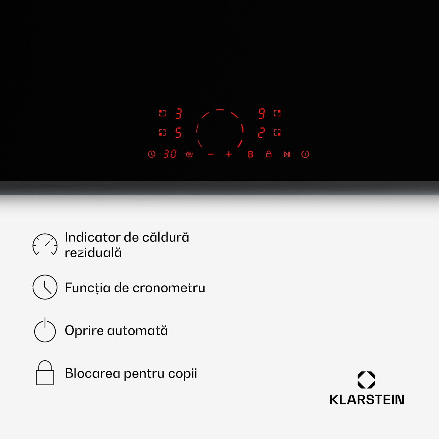 RedFlame plită cu inducție | Modernă, elegantă și performantă | 4 zone de gătit | 7000 W | 60 cm 