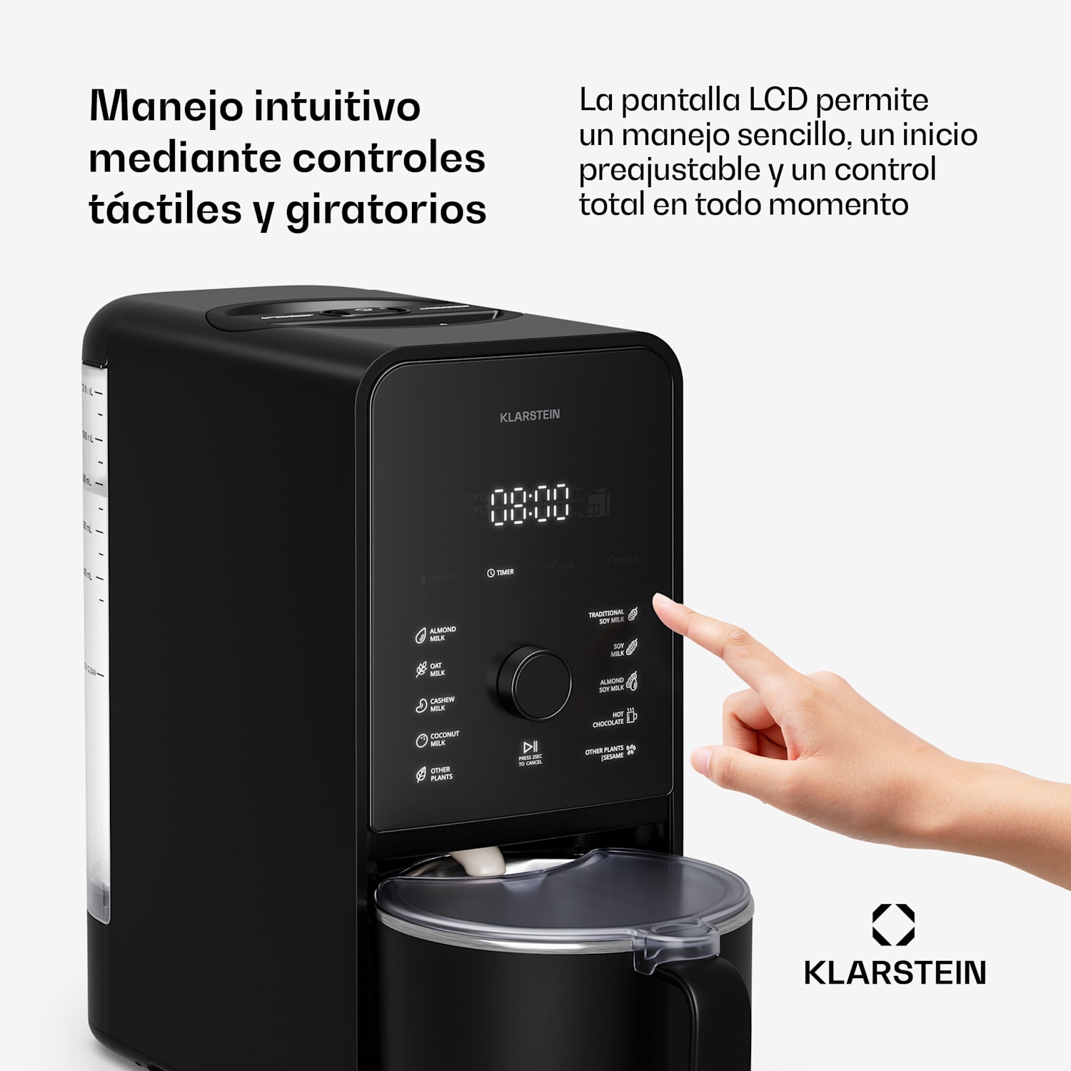 Marcia Touch máquina de leche de nuez 1,2 litros 6 cuchillas de acero inoxidable 1200 W 10 + 2 programas 