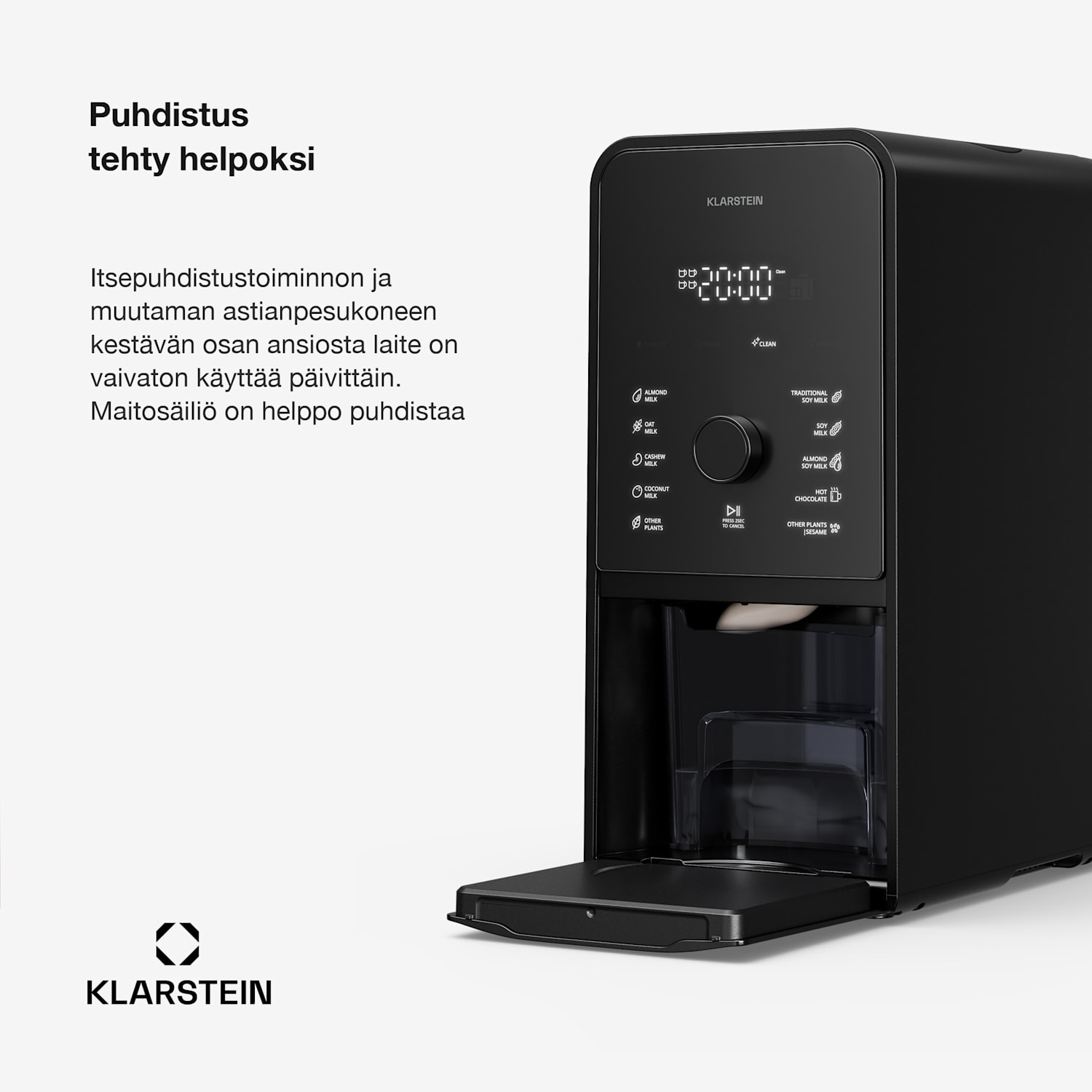 Marcia Touch pähkinämaitokone 1,2 litraa 6 ruostumattomasta teräksestä valmistettua terää 1200 W 10 + 2 ohjelmaa Musta