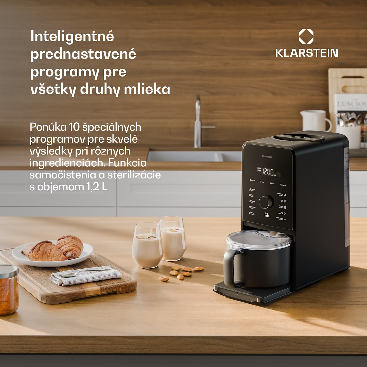 Marcia Touch automat na orechové mlieko 1,2 l, 6 nerezových nožov, 1200 W, 10 + 2 programy 