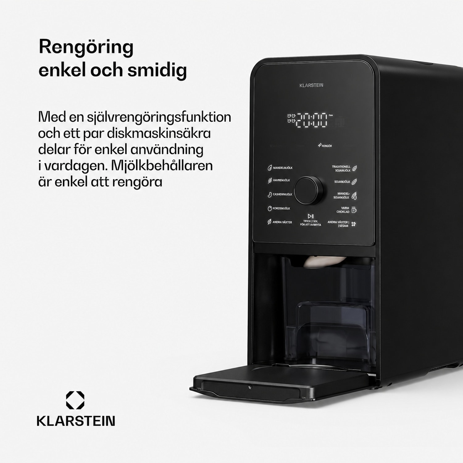 Marcia Touch nötmjölksmaskin 1,2 liter 6 rostfria blad 1200 W 10 + 2 program Svart