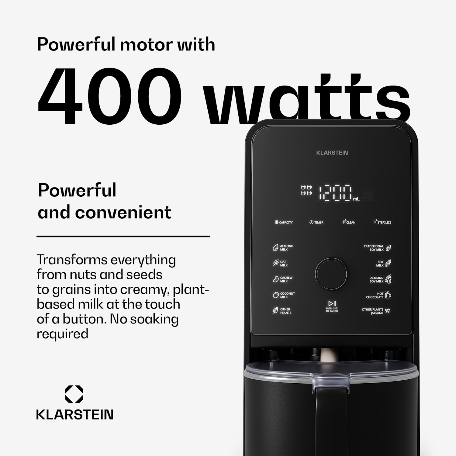 Marcia Touch máquina de leite de noz 1,2 litros 6 lâminas em aço inox 1200 W 10 + 2 programas 