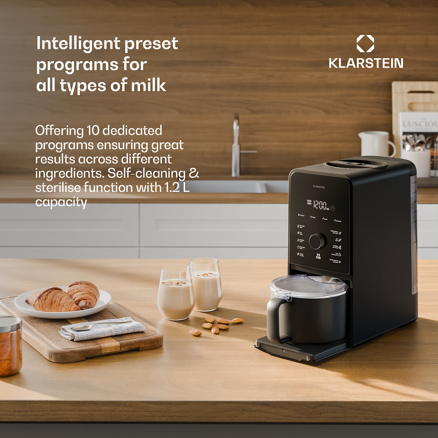 Marcia Touch máquina de leite de noz 1,2 litros 6 lâminas em aço inox 1200 W 10 + 2 programas 