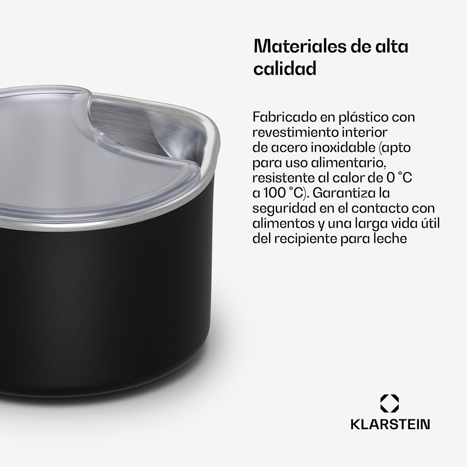 Marcia Touch depósito de leche 1,2 l plástico SUS304 acero inoxidable apto para lavavajillas 