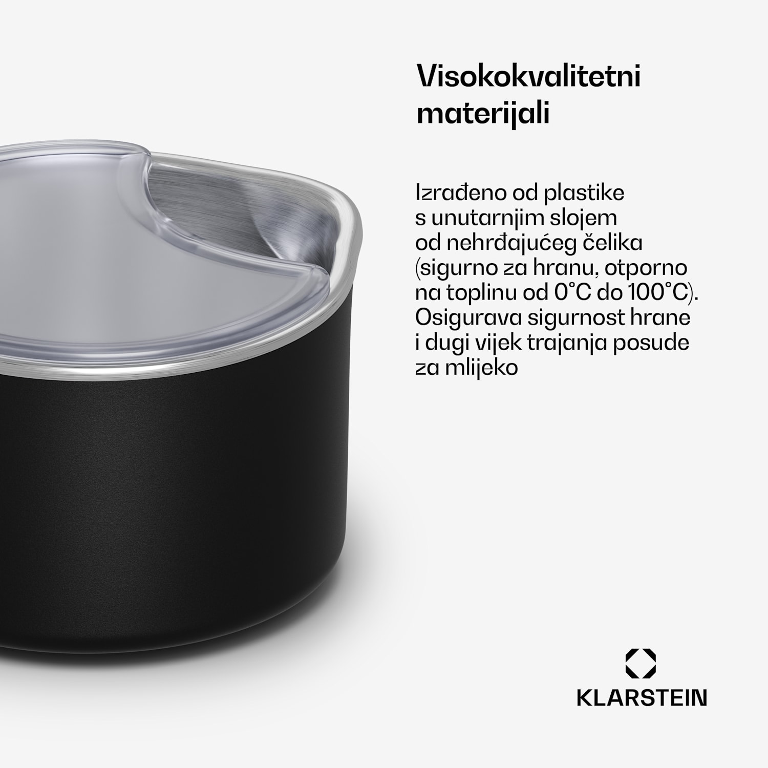 Posuda za mlijeko Marcia Touch 1,2 L plastika SUS304 nehrđajući čelik, periva u perilici posuđa 